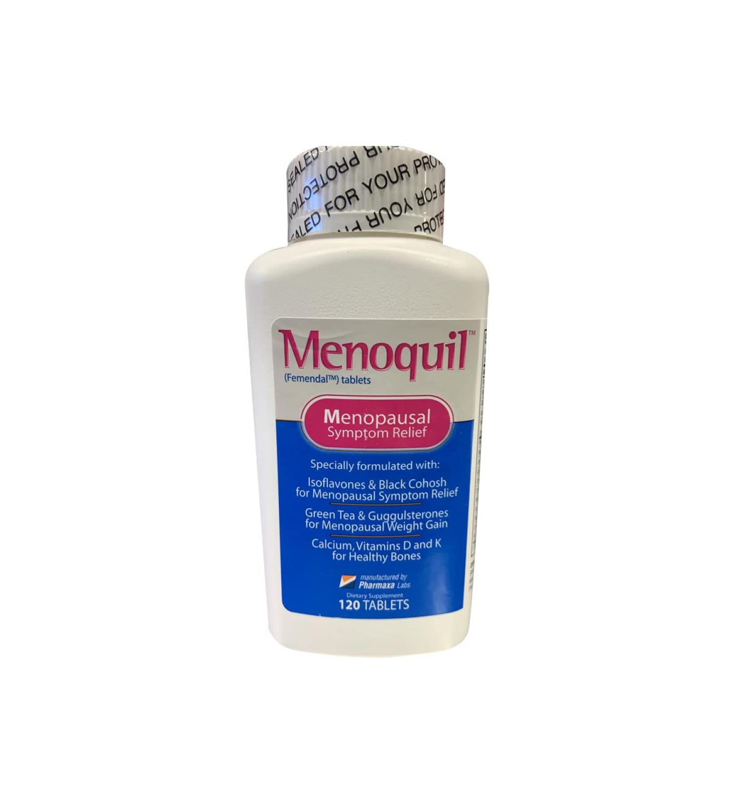 Menoquil Menopausal Strength Symptom Relief - Combat Weight Gain, Hot Flashes & Mood Swings - Promotes Restful Sleep & Energy Boost - 120 Tablets - Buy Online on GoSupps.com