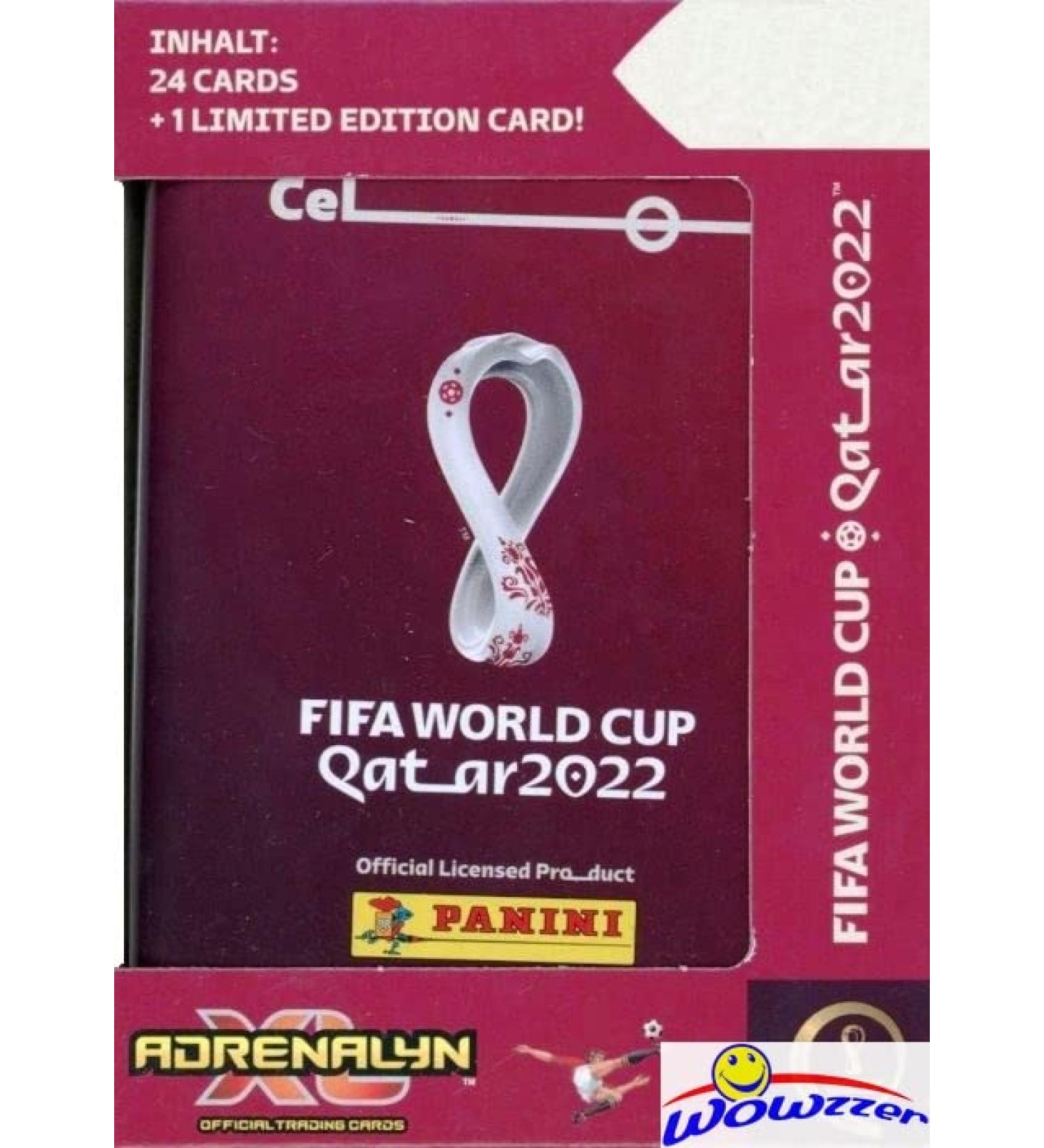 2022 Panini Adrenalyn XL World Cup Qatar Collectors TIN with 24 Cards & Limited Edition! Imported!  Look for Cards from Lionel Messi, Kylian Mbappe, Christian Pulisic, Ronaldo & More! Imported! WOWZZER!