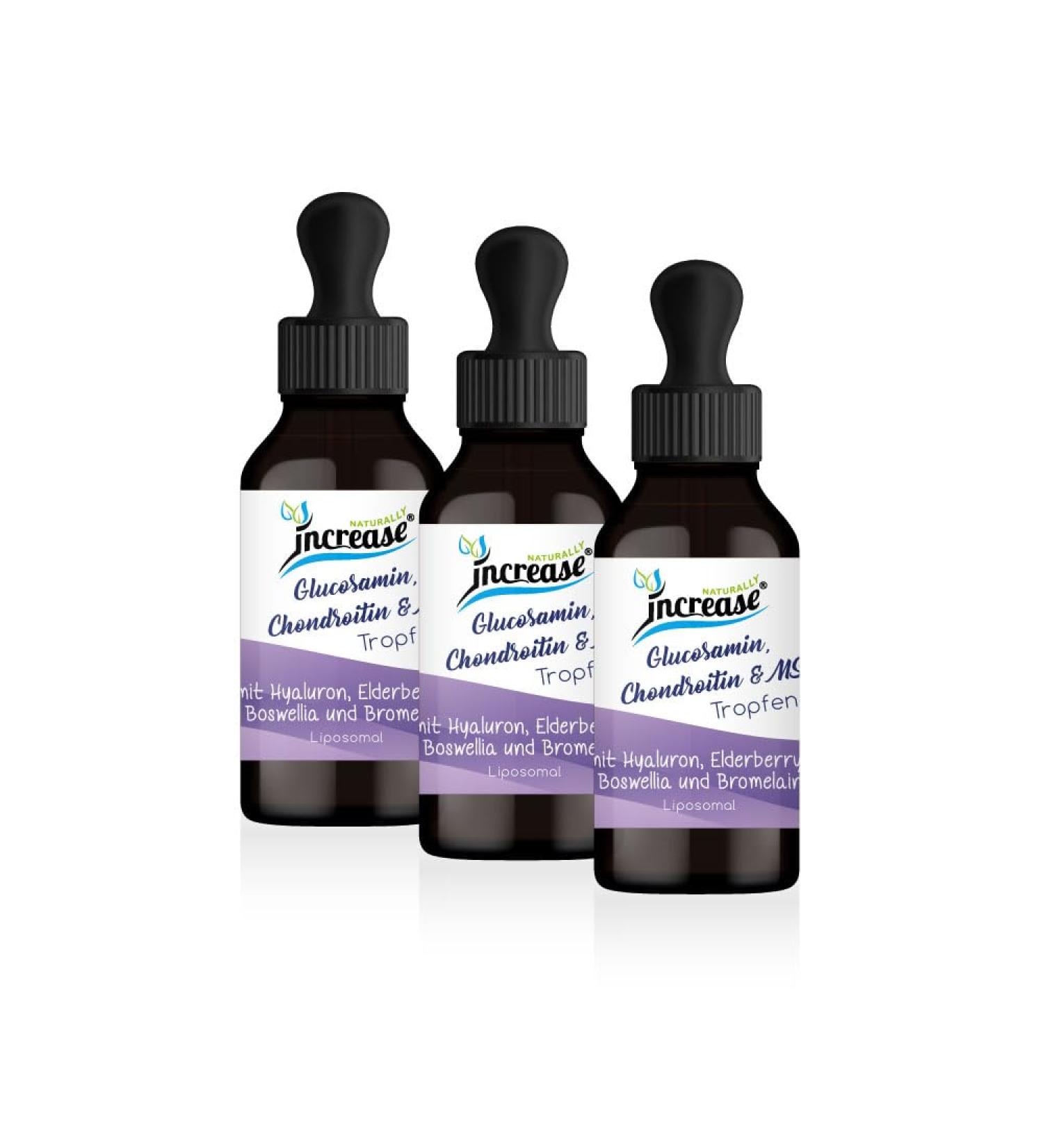  INCREASE Take 3 figure 2 action liposomal glucosamine chondroitin and highly dosed MSM drops 6100 mg daily (549 000 mg in 3 bottles) with hyaluronic Elderberry Boswellia (incense) and - Buy Online on GoSupps.com
