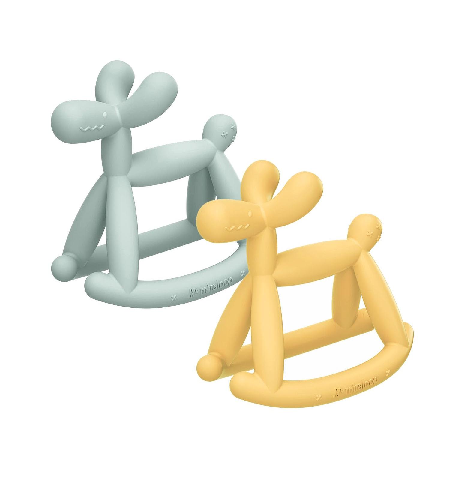 Buy Miraloop Bite Ring for Baby - 2 Pack Jellydog Teething Toy | Food-Safe Silicone BPA-Free Dental Aid for 3+ Months - Green & Yellow - Buy Online on GoSupps.com