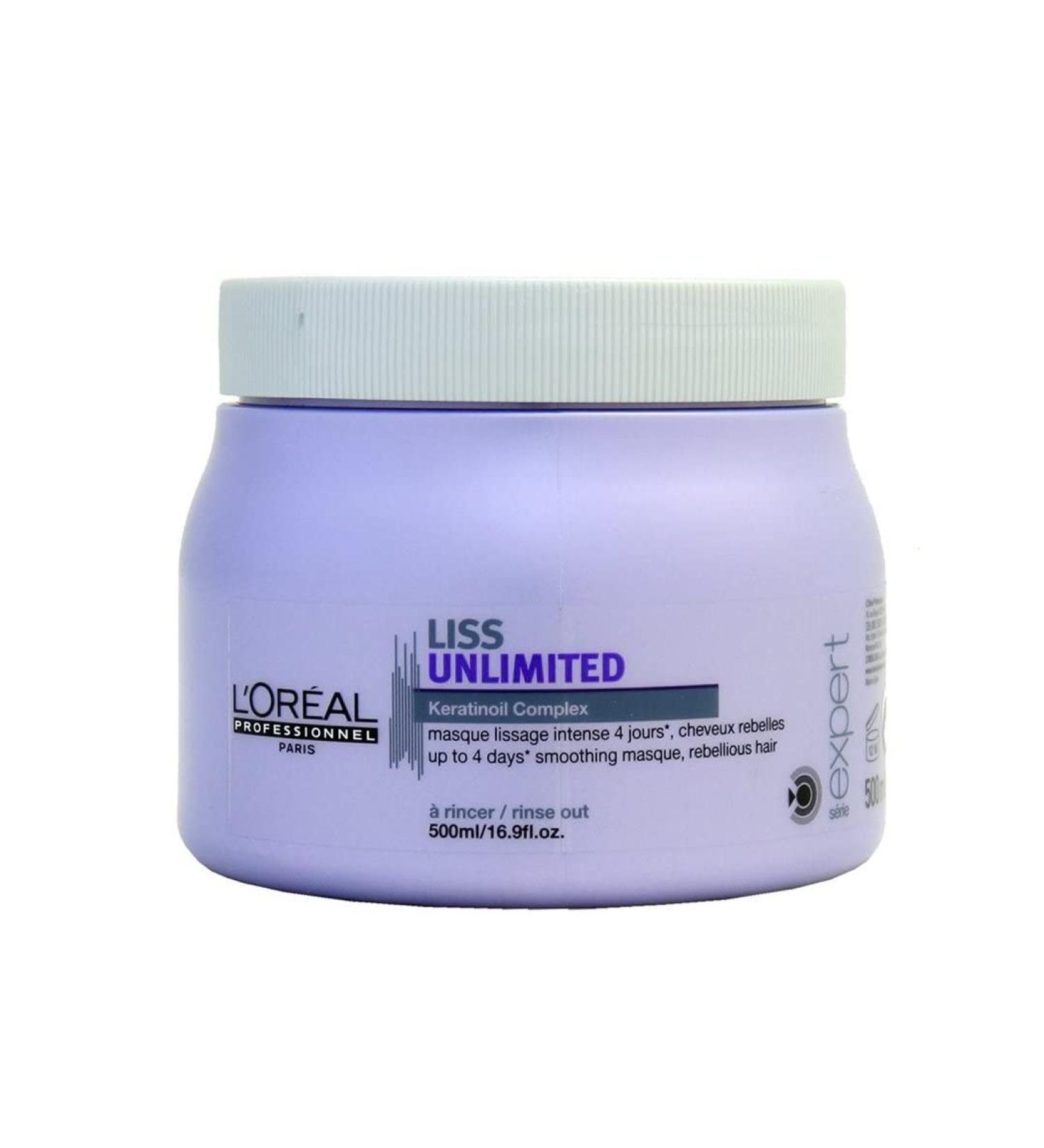 L'Or al Professionnel Serie Expert Liss Unlimited Mask 500ml - Smooth & Control Hair Treatment for All Hair Types - International Shipping Available - Buy Online on GoSupps.com