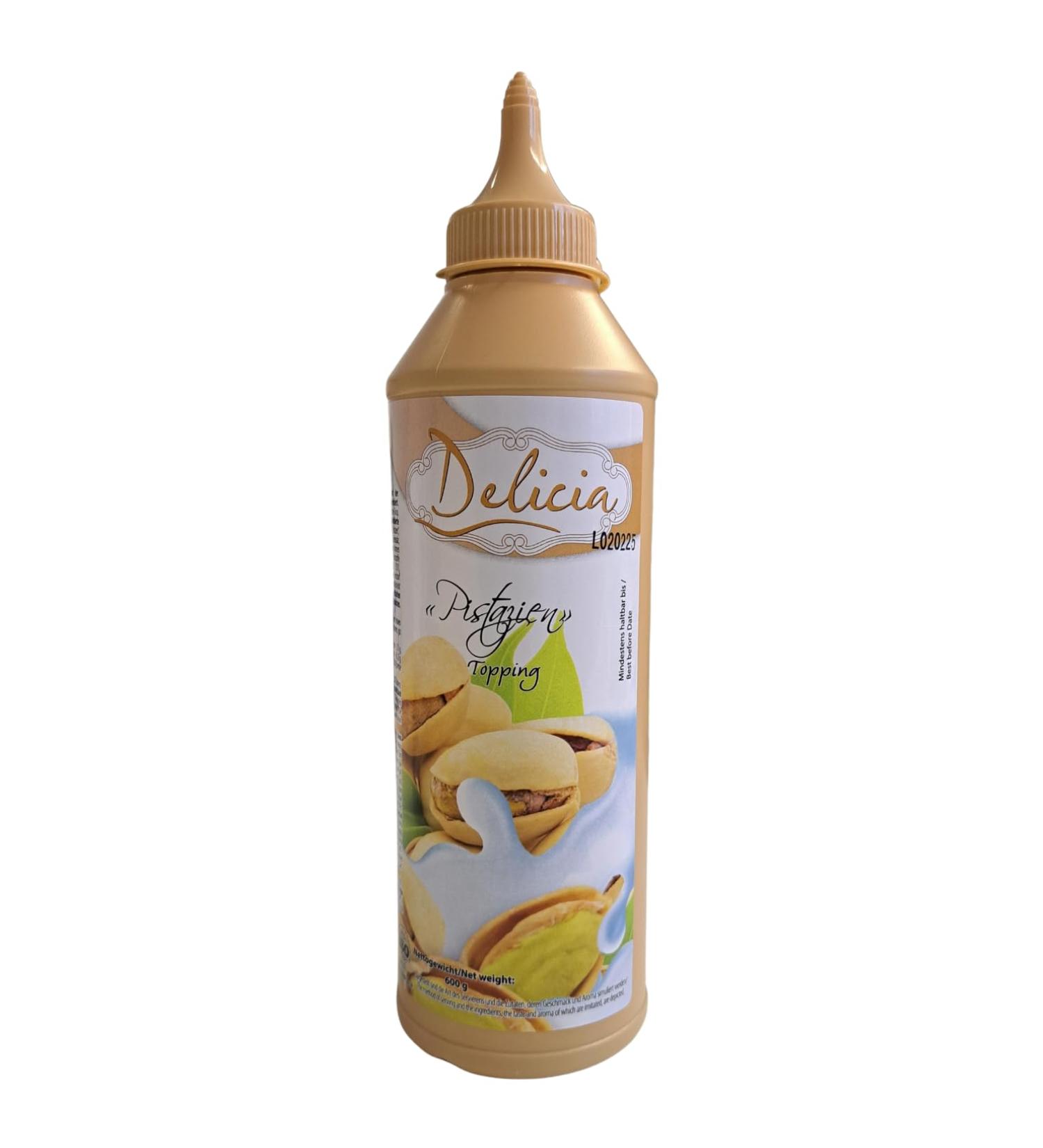 "Pistachie" desserts sauce |Seductive topping in a 600g bottle |Delicia desserts sauce - versatile use - develop your creativity