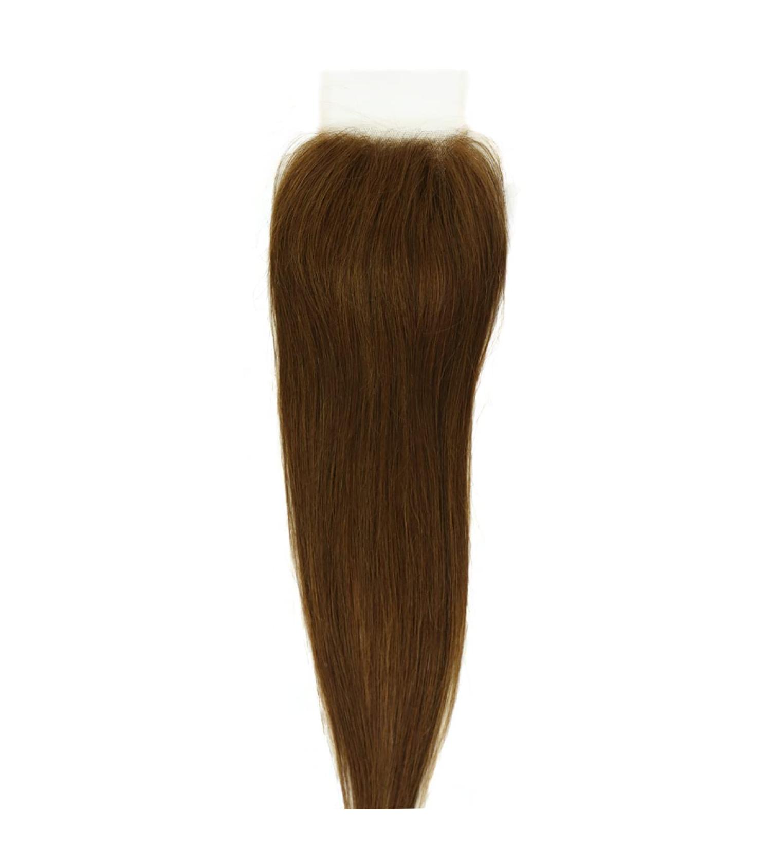Shop Mila Top Lace Closure - 4 x 4 Brazilian Remy Human Hair Medium Brown 4# - 14/35cm - 100% Smooth Quality for Your Perfect Styles - Buy Online on GoSupps.com