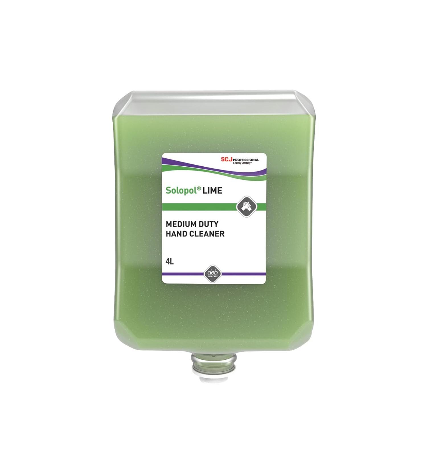 Solopol(R) Medium Heavy-Duty Hand Cleaner Pumice 4 L Plastic Cartridge Lime Case of 4