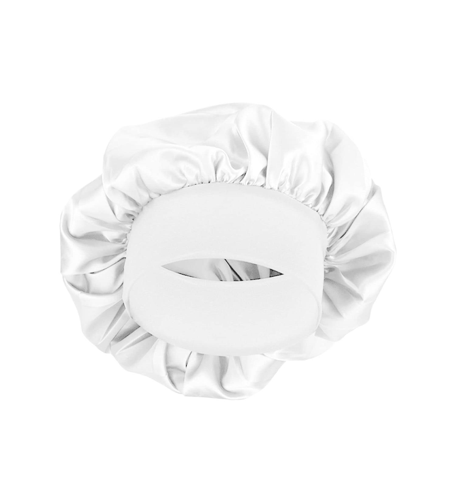 MELTU 1 Pack Hair Bonnet for Sleeping Satin Bonnet with Wide Elastic Band Silk Hair Wrap for Sleeping Soft Sleep Cap White - Buy Online on GoSupps.com