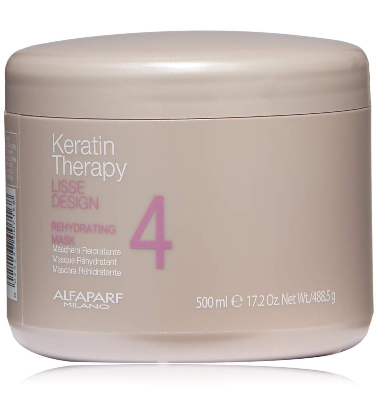 Alfaparf Lisse Design Keratin Therapy Rehydration Mask 500ml - Hydrating Hair Treatment for Smooth & Shiny Hair | International Shipping Available - Buy Online on GoSupps.com