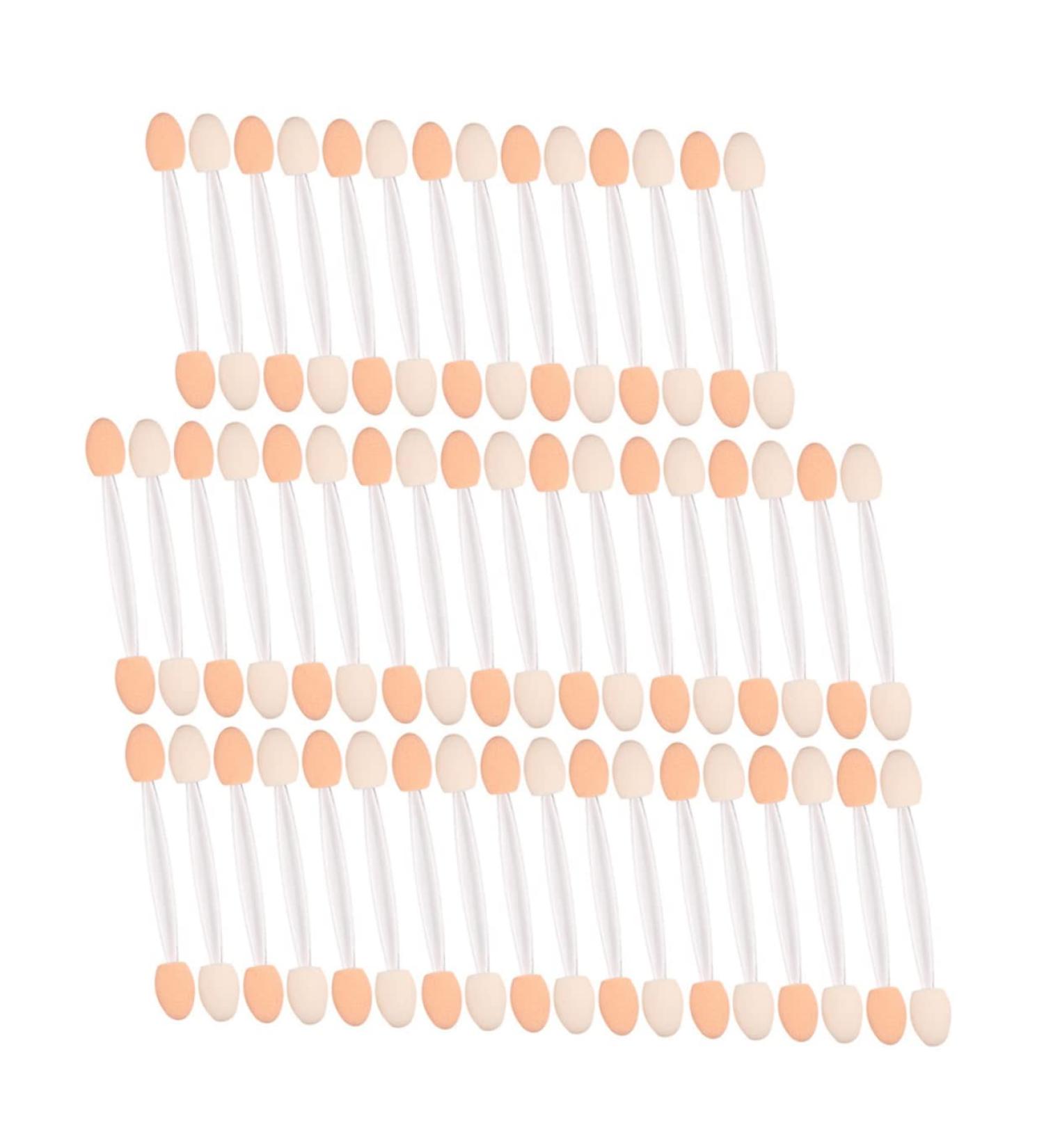 NOLITOY Girls Accessories 50pcs Two-color Eyeshadow Brush Eye Shadow Cosmetic Wand Sponge Eyeshadow Double Brush Woman Girl - Buy Online on GoSupps.com