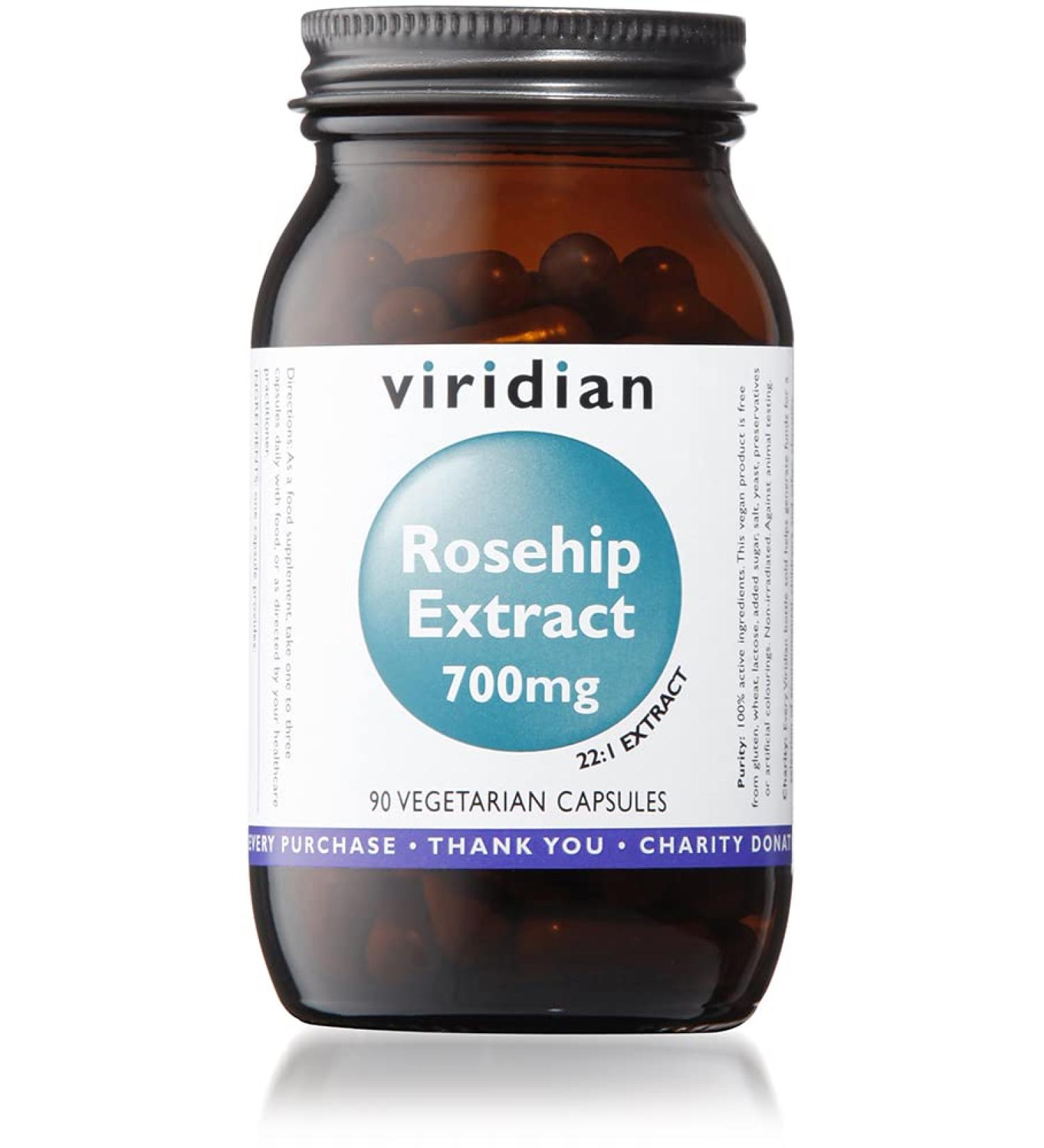 Viridian -Rosehip Extract 700mg - 90 Vegetarian Capsules - Buy Online on GoSupps.com