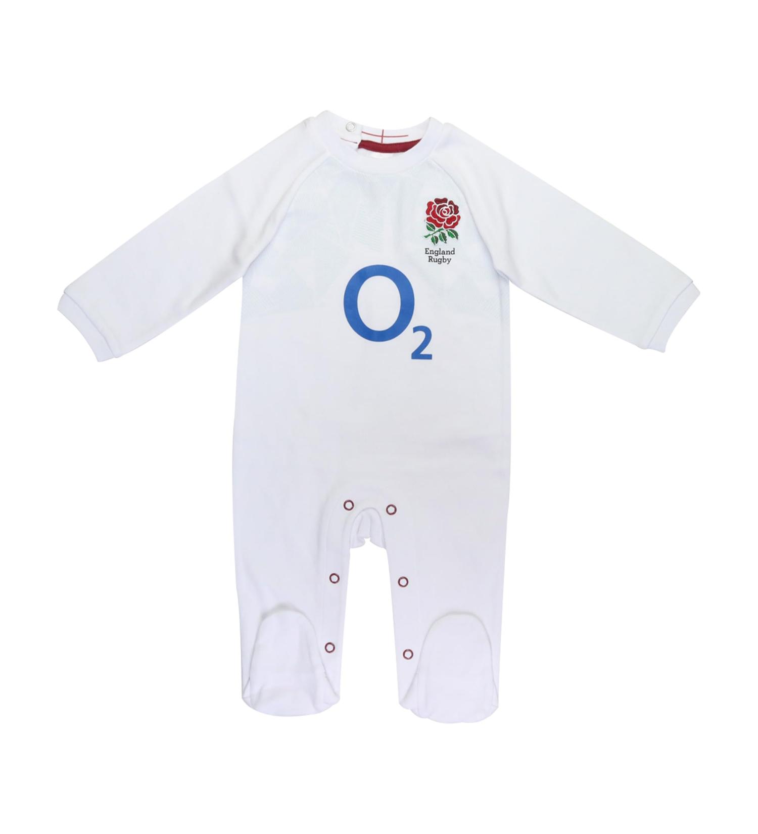 Buyit Official Baby Toddler Sleepsuit for England RFU Rugby Word Cup 2023. 0-18 Months Romper Onesie Baby Clothing 3-6 Months White