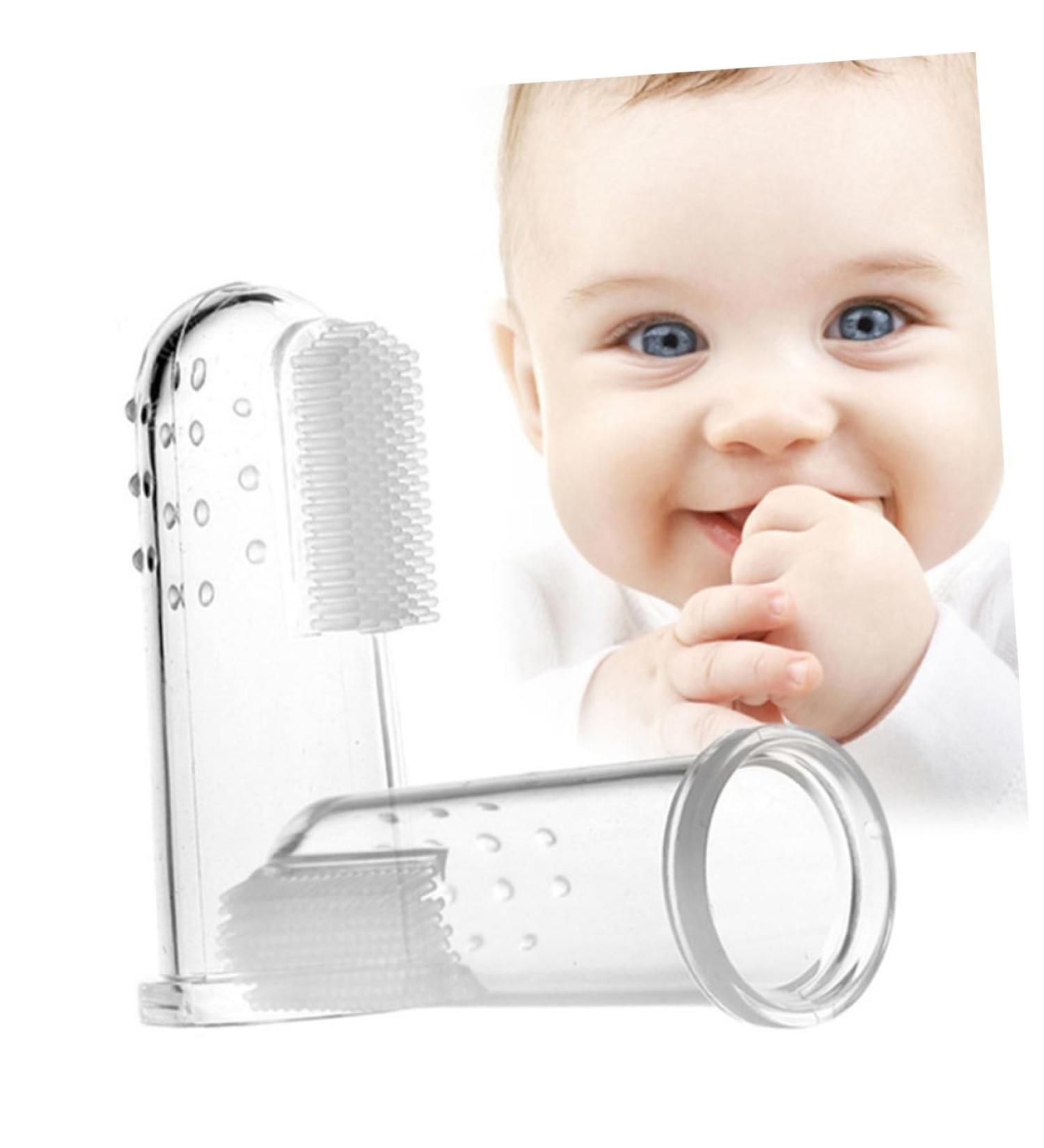 Minkissy 2pcs Finger Toothbrush for Toddlers - Gentle & Effective Dental Care - Buy Online on GoSupps.com