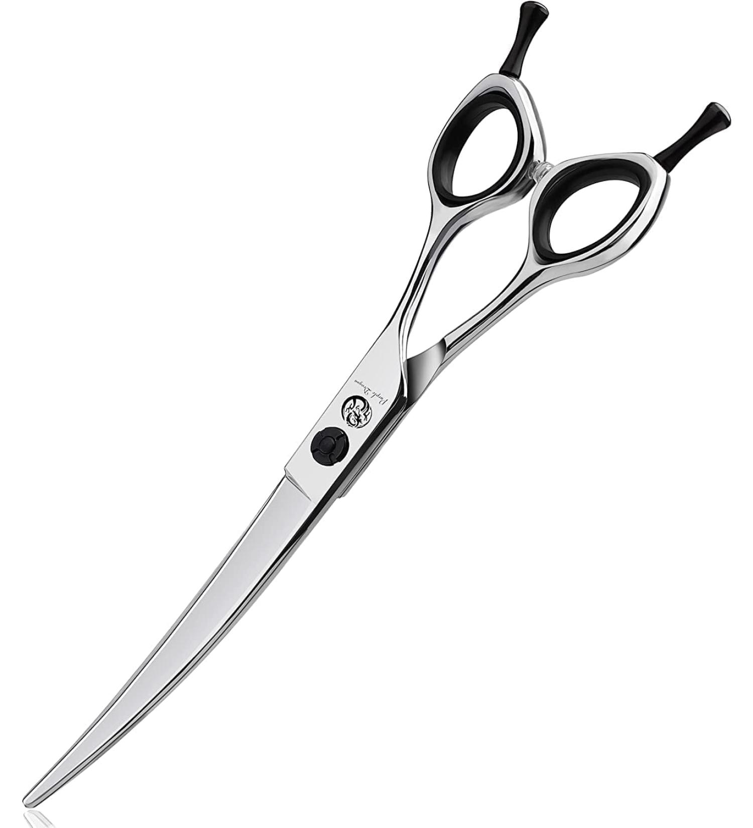 Buy Purple Dragon 7-Inch Japanstahl-440c Professional Dog & Cat Scissors - Right-Handed Bending Scissors for Groomers & Beginners - Buy Online on GoSupps.com