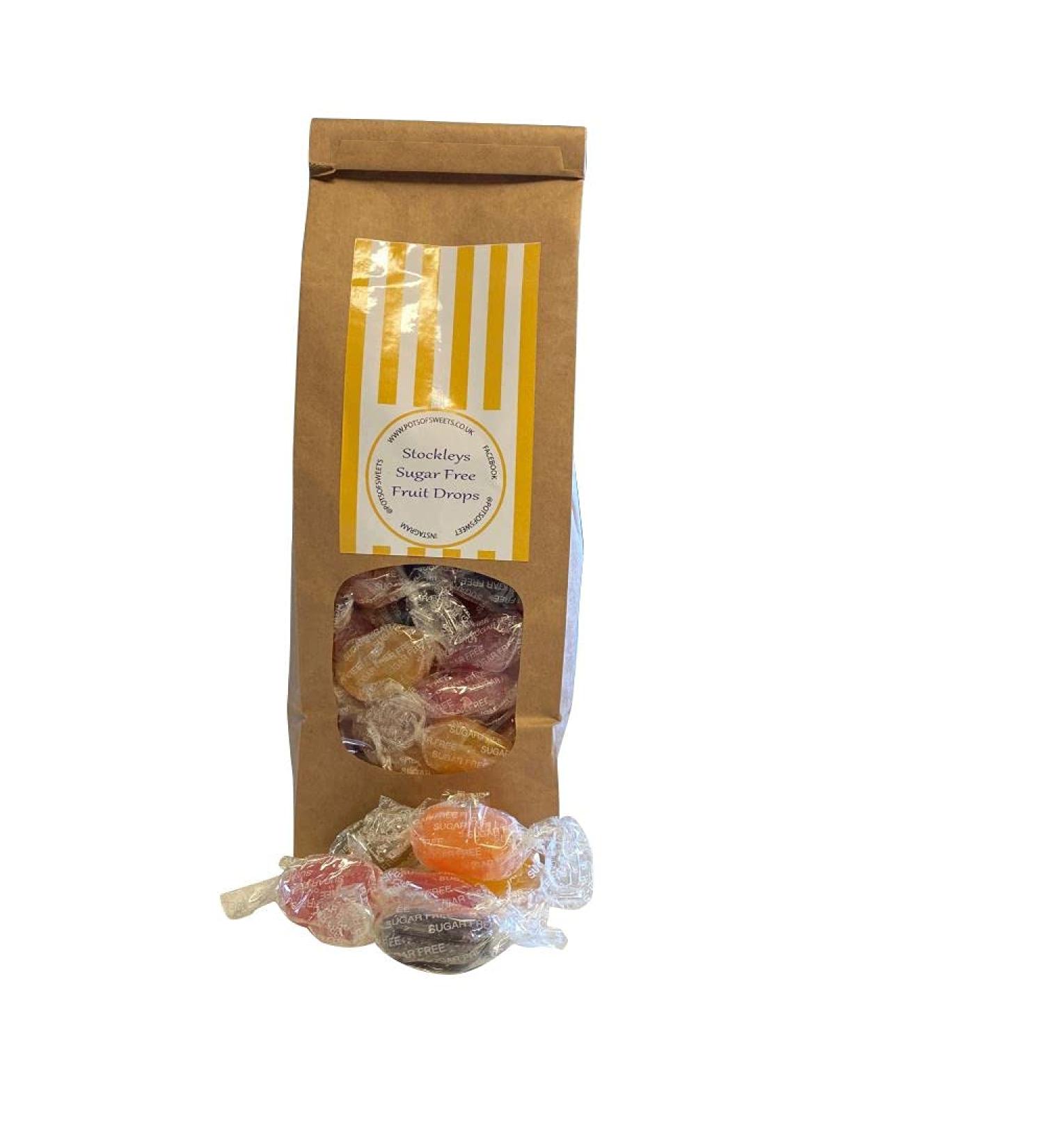 Personalized Customise With Your Own Message or Image 300 Gram Bag of Stockleys Sugar Free Fruit Drops Sweets