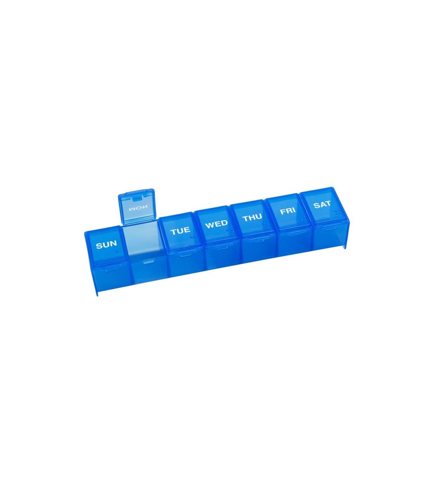 Ezy Dose Weekly Pill Organizer - Blue, Medium Compartments, Made in USA - Buy Online on GoSupps.com