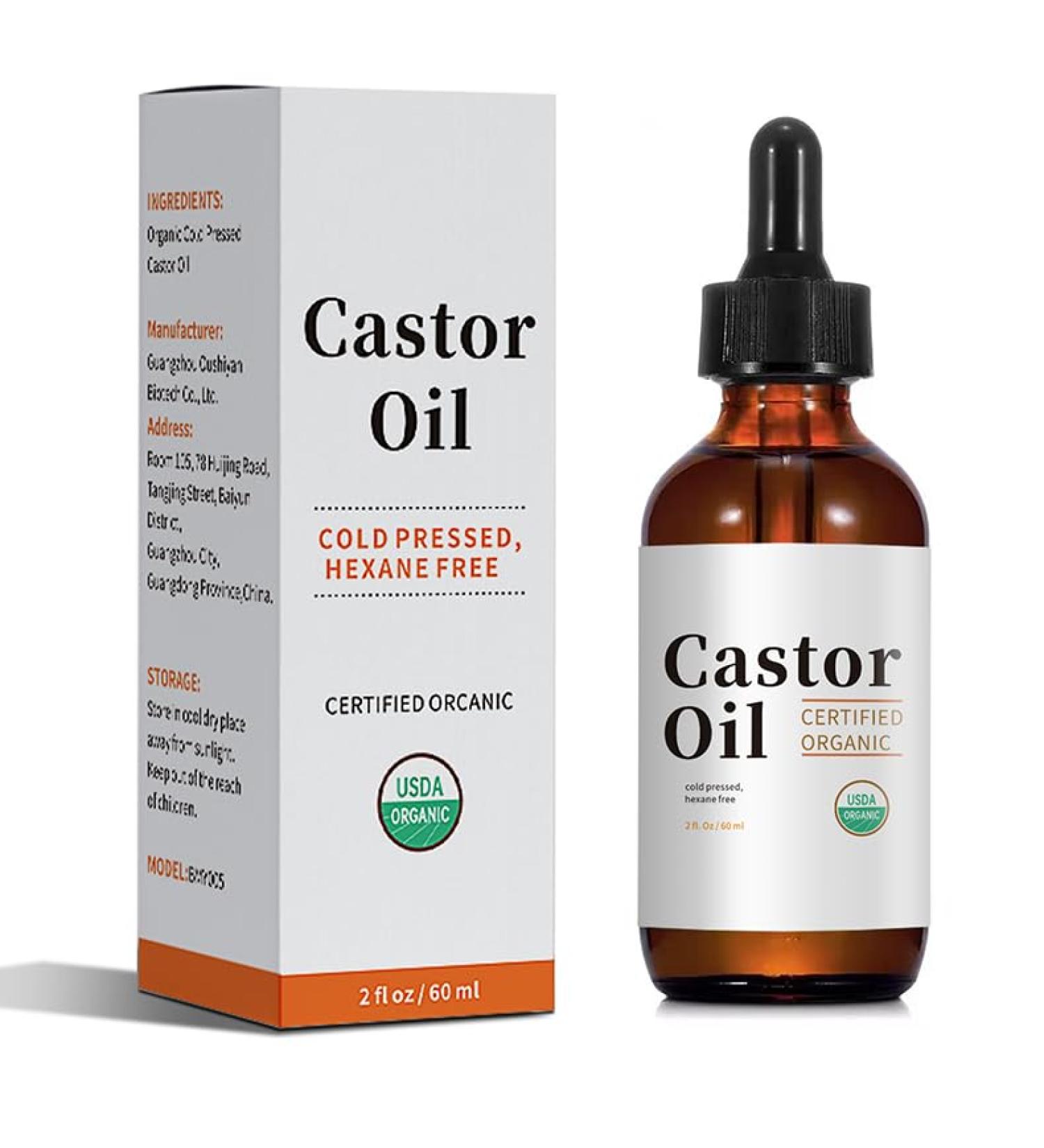 Huile de ricin biologique pour les cheveux les cils et le visage huile de ricin pure biologique press e froid non raffin e bouteille en verre de 60 ml - Buy Online on GoSupps.com