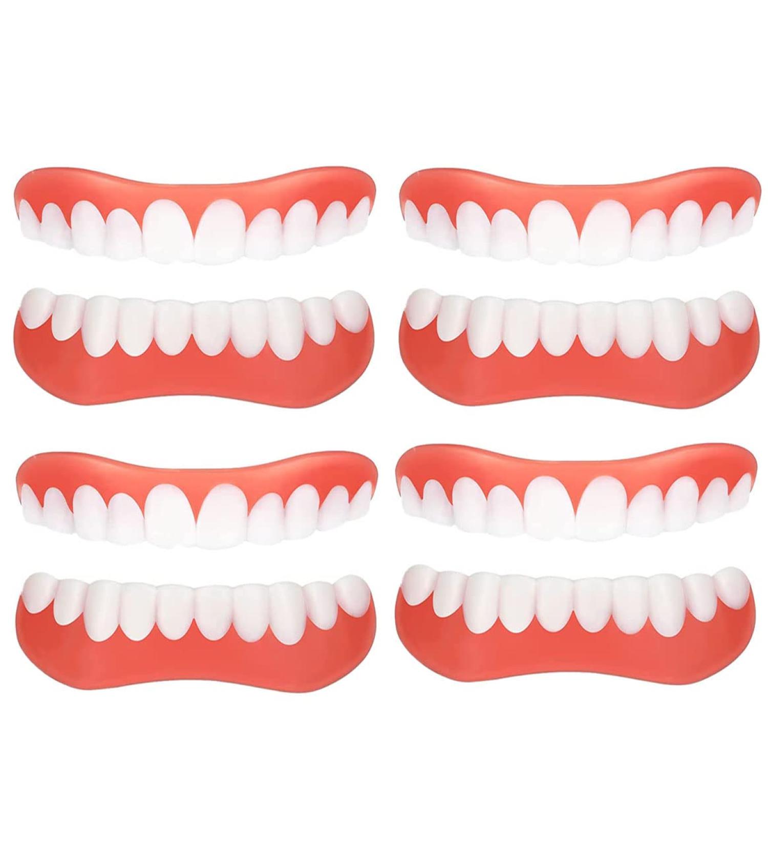 Premium Gimli Provisional Dentures - White Fake Teeth for Men & Women | Top & Bottom Jaw Cosmetic Dental Solution (4 Pairs) - Buy Online on GoSupps.com