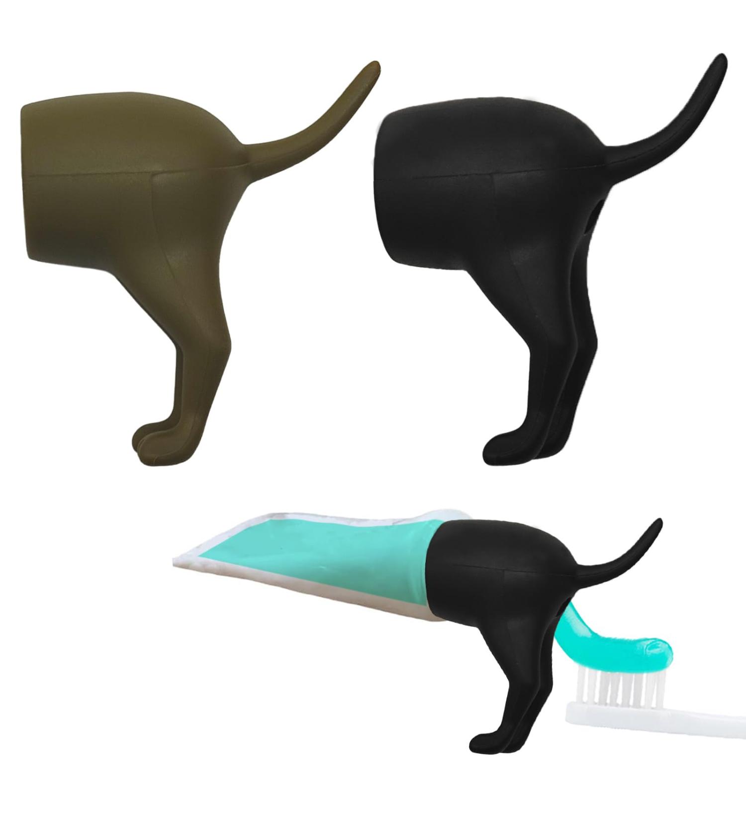 Prevup Funny Toothpaste Caps for Dogs - 2-Piece Creative Lid Set (Gray & Black) - Perfect for Kacking & Pooping Dog Toothpaste - Buy Online on GoSupps.com