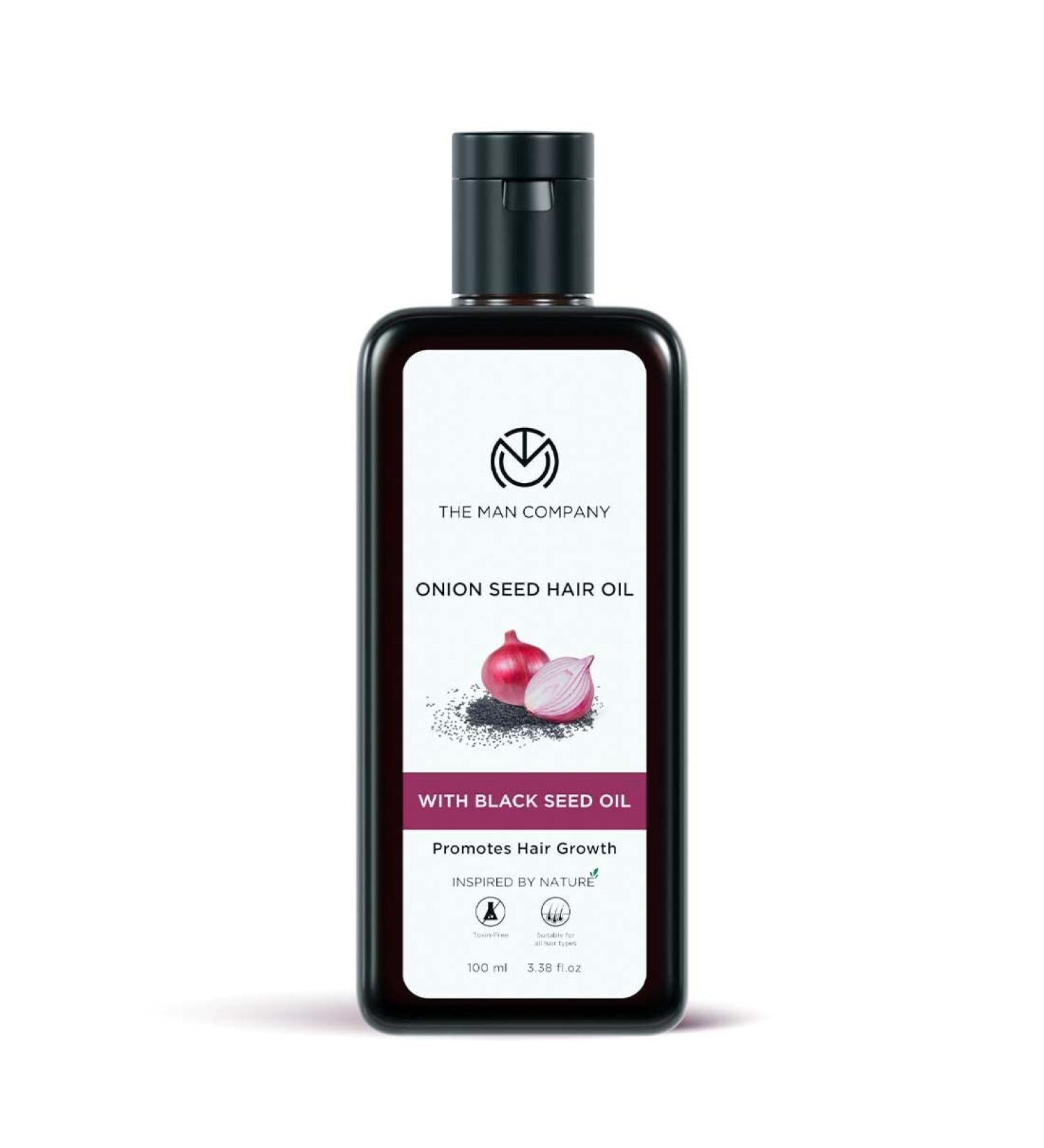 Onion Black Seed Oil for Organic Hair Growth & Fall Control - 100ml by The Man Company - Buy Online on GoSupps.com