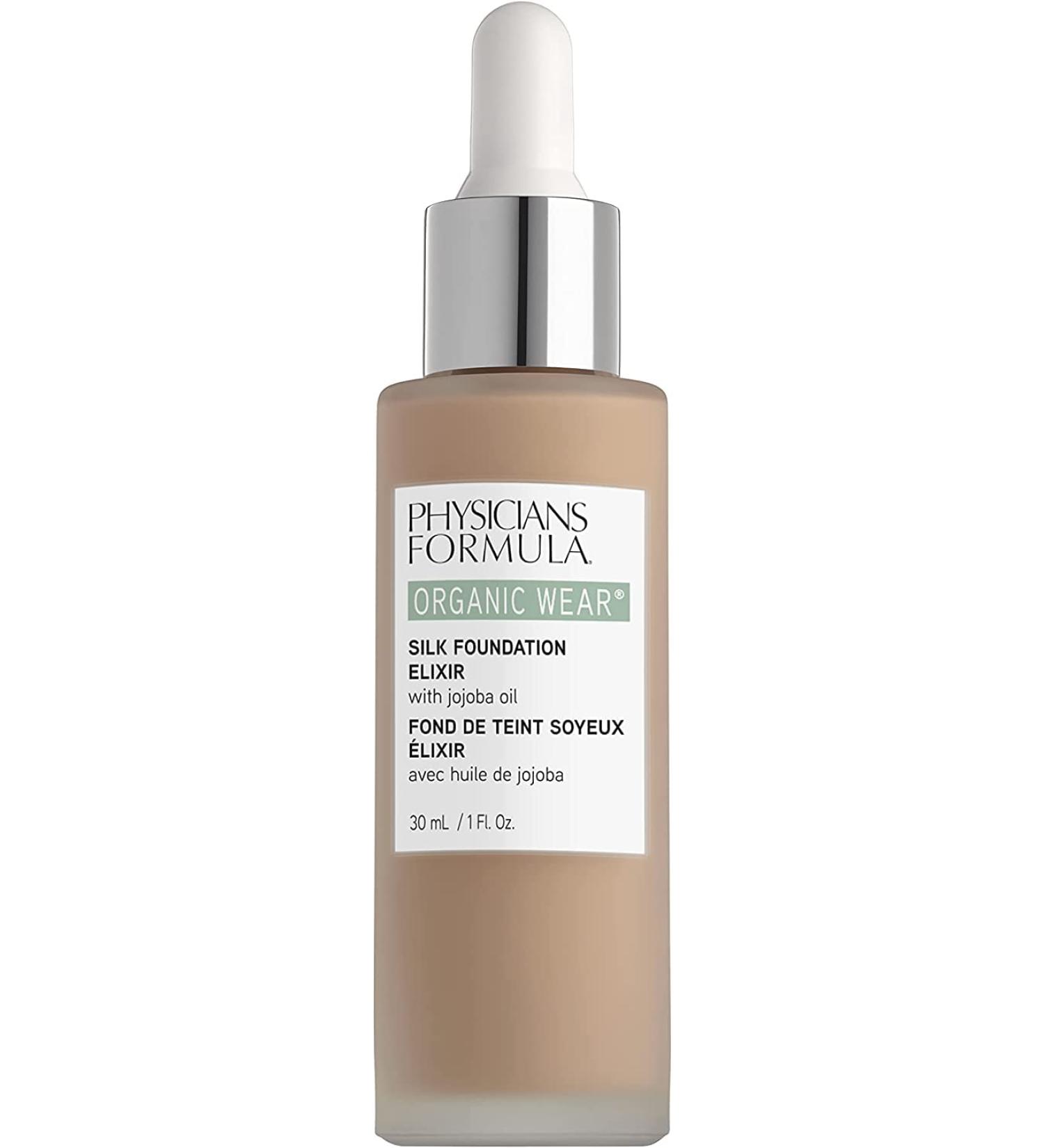 Physicians Formula Organic Wear Silk Foundation Elixir Lightweight Foundation for a Fresh and Healthy Render with Jojoba Oil Aloe Vera Coconut Oil and Botanical Cactus Flower Vegan Clear - Buy Online on GoSupps.com