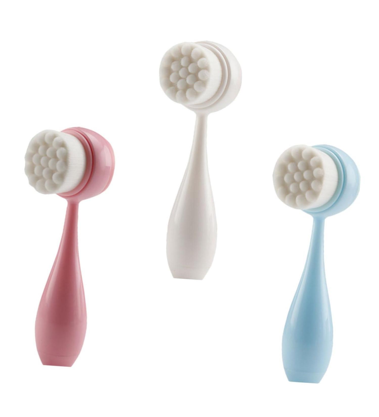 FRCOLOR 3pcs Double-Sided Cleansing Brush Set - Exfoliate & Deep Clean Pores | Facial & Body Scrubber Tool for Radiant Skin - International Shipping - Buy Online on GoSupps.com