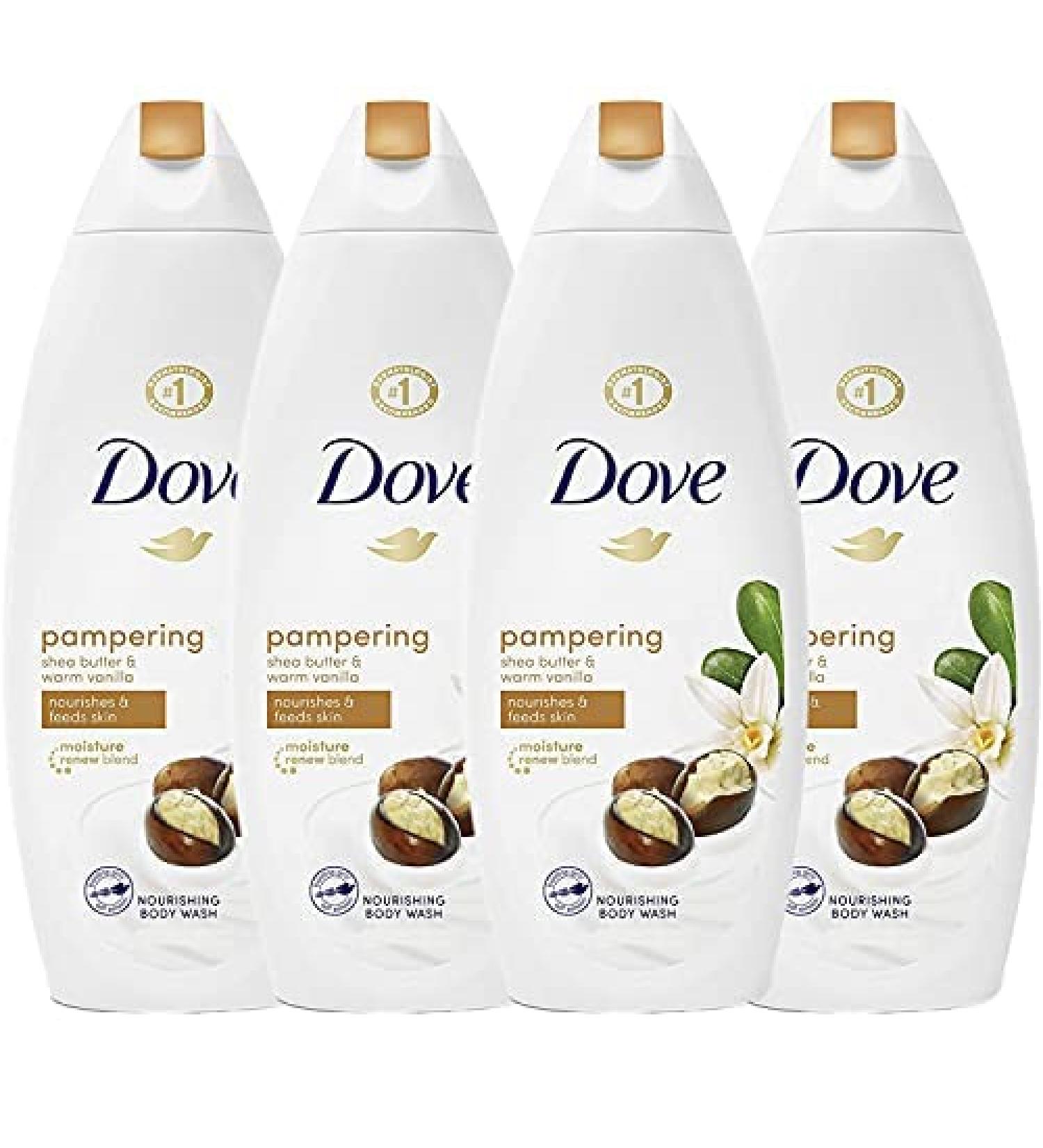 Dove Pampering Body Wash with Shea Butter and Vanilla, 25.3 oz (Pack of 4) - Skin Nourishing Moisturizers - Buy Online on GoSupps.com