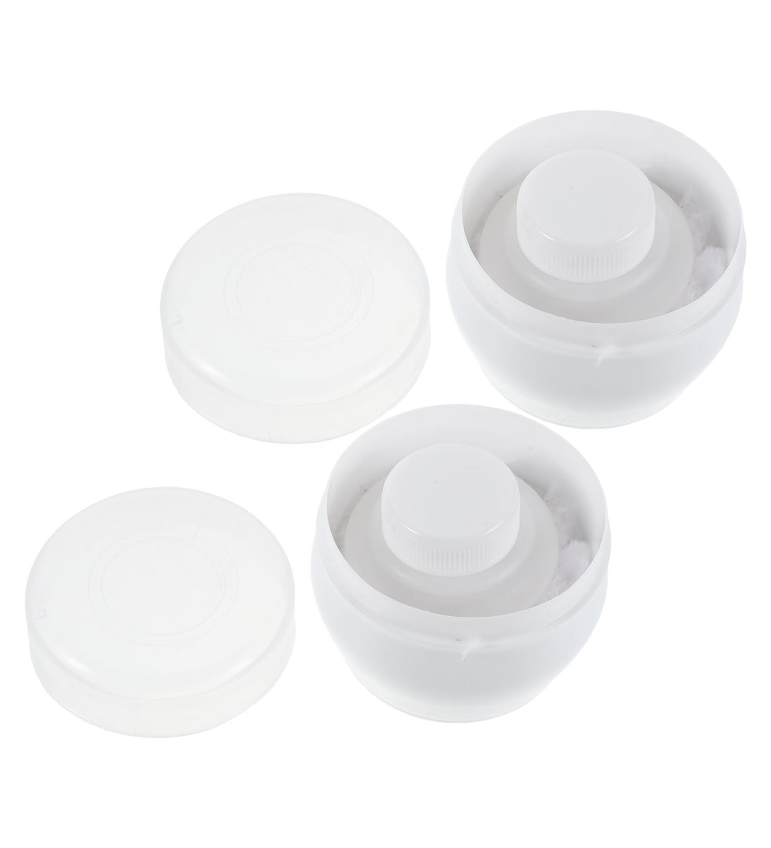 Veemoon Lot de 2 Houppettes avec tui Poudre Corporelle Blanc Pot de Poudre pour B b Compact et Portable R cipient de Voyage pour Soins Peau Sensibles pour B b et - Buy Online on GoSupps.com