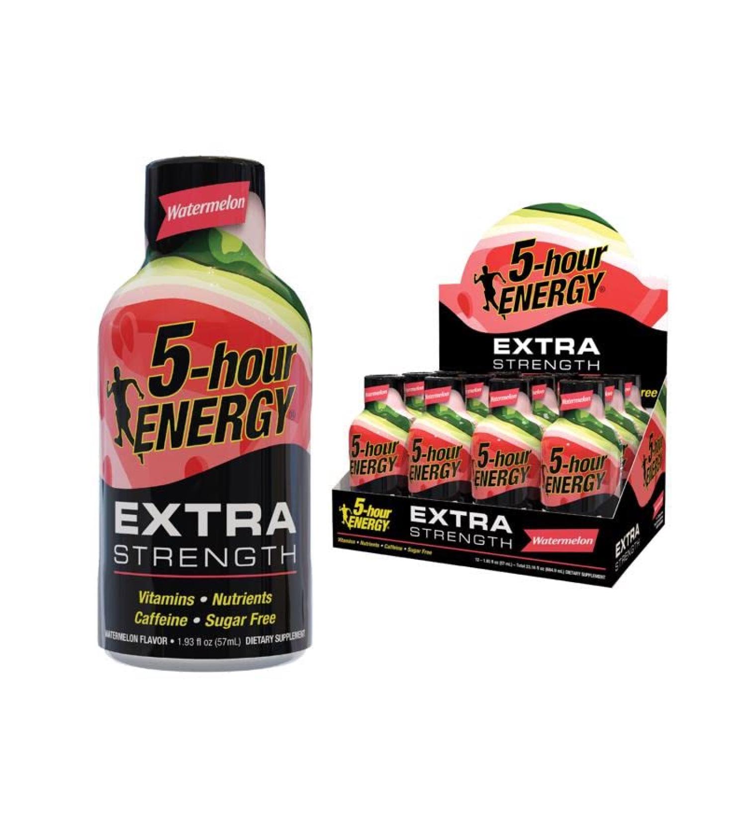 Living Essentials 2 set 5-Hour Energy Extra Strength Sugar Free Watermelon Energy Shot 1.93 oz (Pack of 12)