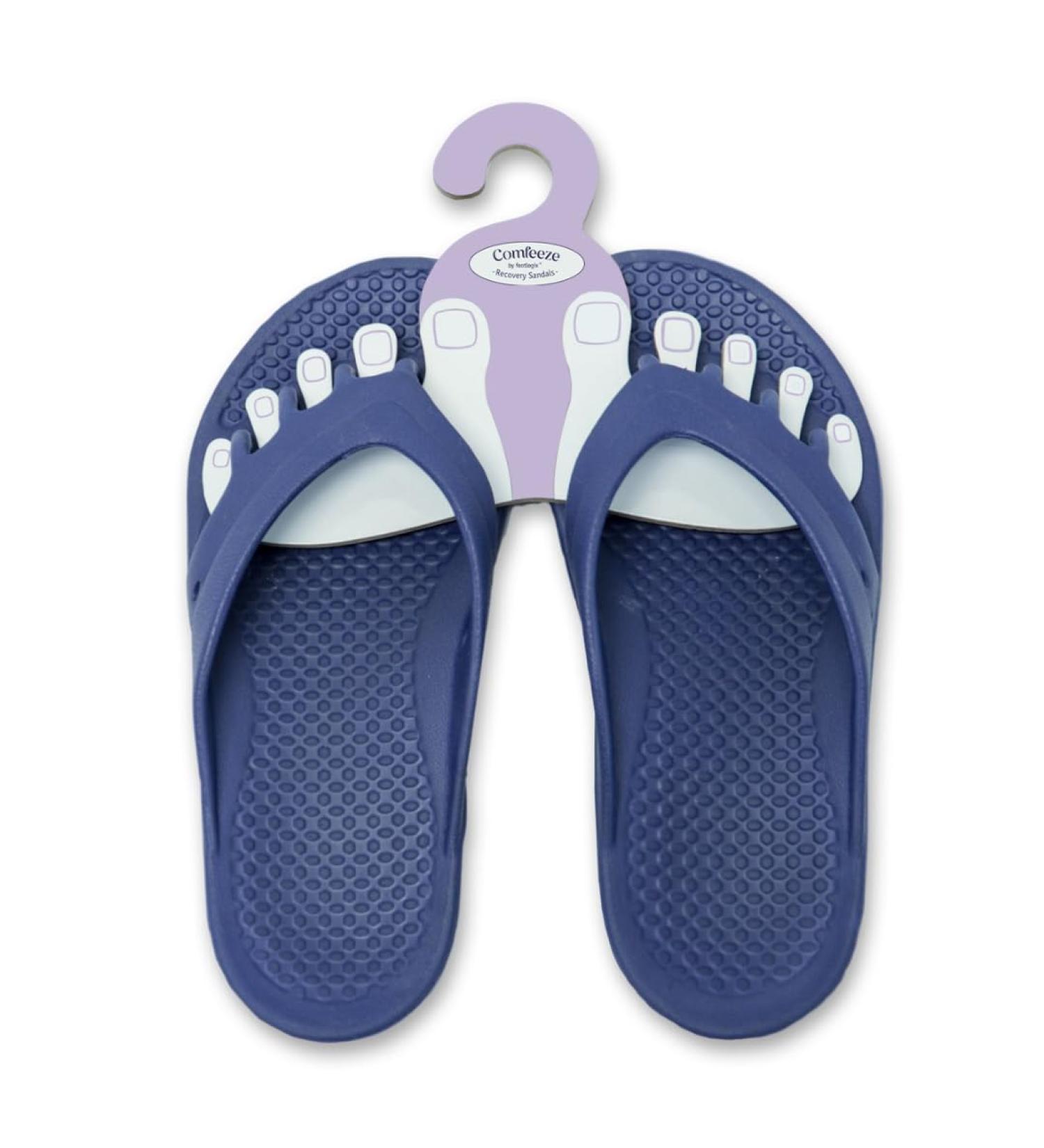 Comfeeze by Footlogix - Lightweight Non-Slip Recovery Sandals with Toe Separator | Ideal Pedicure Footwear | Size 8 Easy to Clean - Buy Online on GoSupps.com