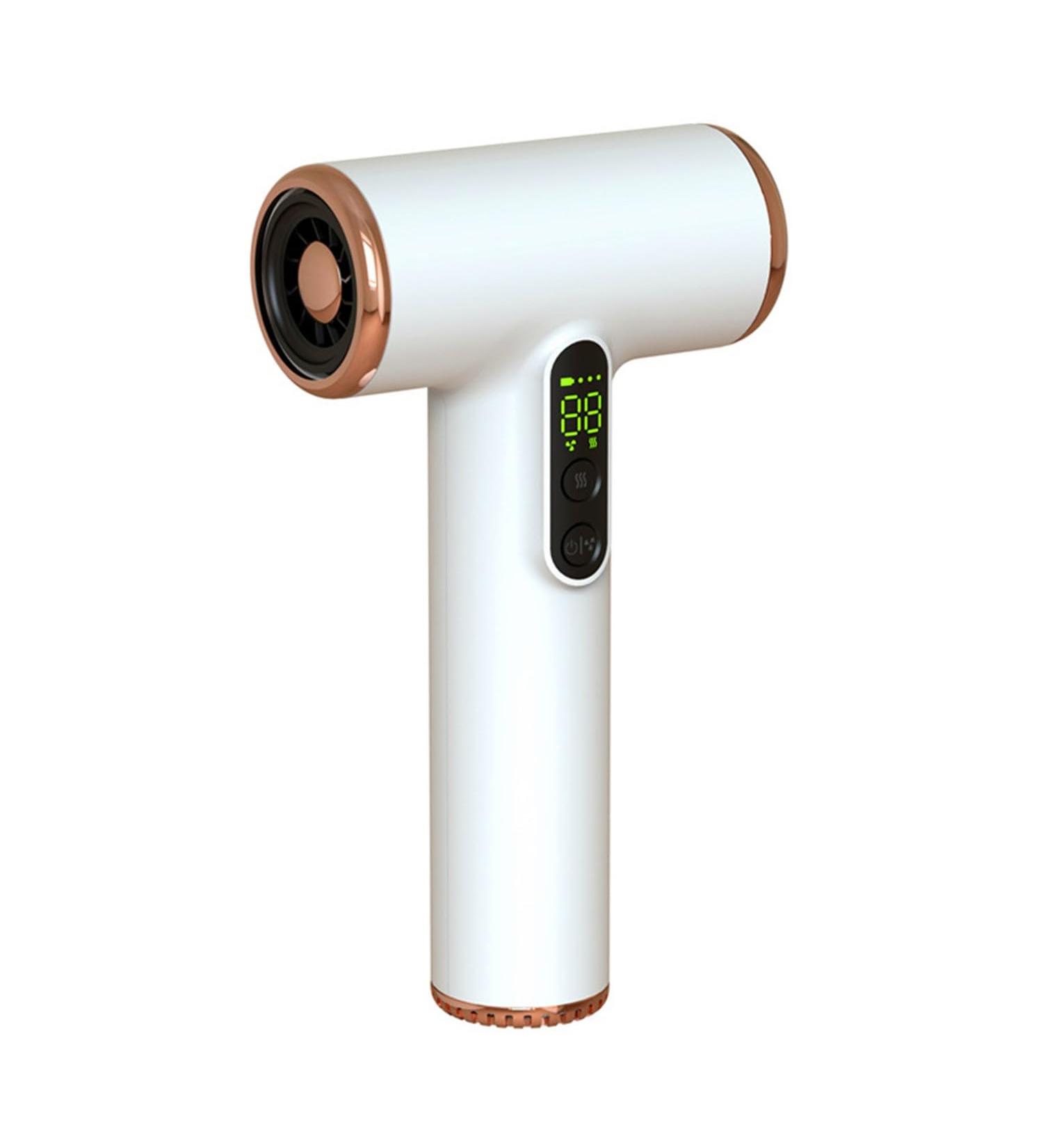 Handheld Cordless Hair Dryers Type-C USB Rechargeable Hair Dryer w/Hot and Cold Air Portable Travel Blow Dryer w/Digital Screen Gifts for Women Mom Girls Lover White - Buy Online on GoSupps.com