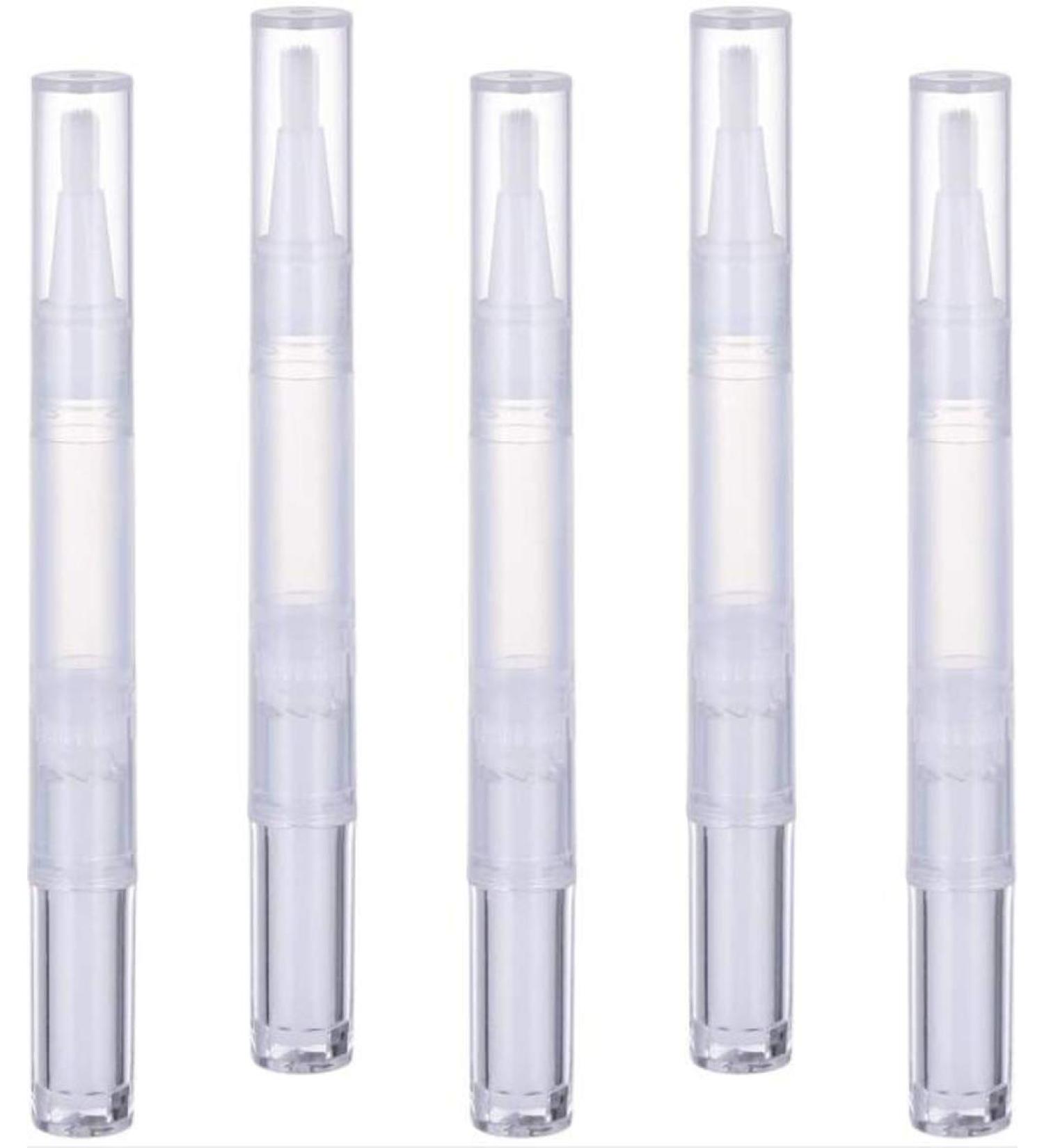Buy 5 Pack 3ml Transparent Twist Pen Refillable Nail Oil & Lip Gloss Brush Pens Perfect for Teeth Whitening & Cosmetics - Buy Online on GoSupps.com
