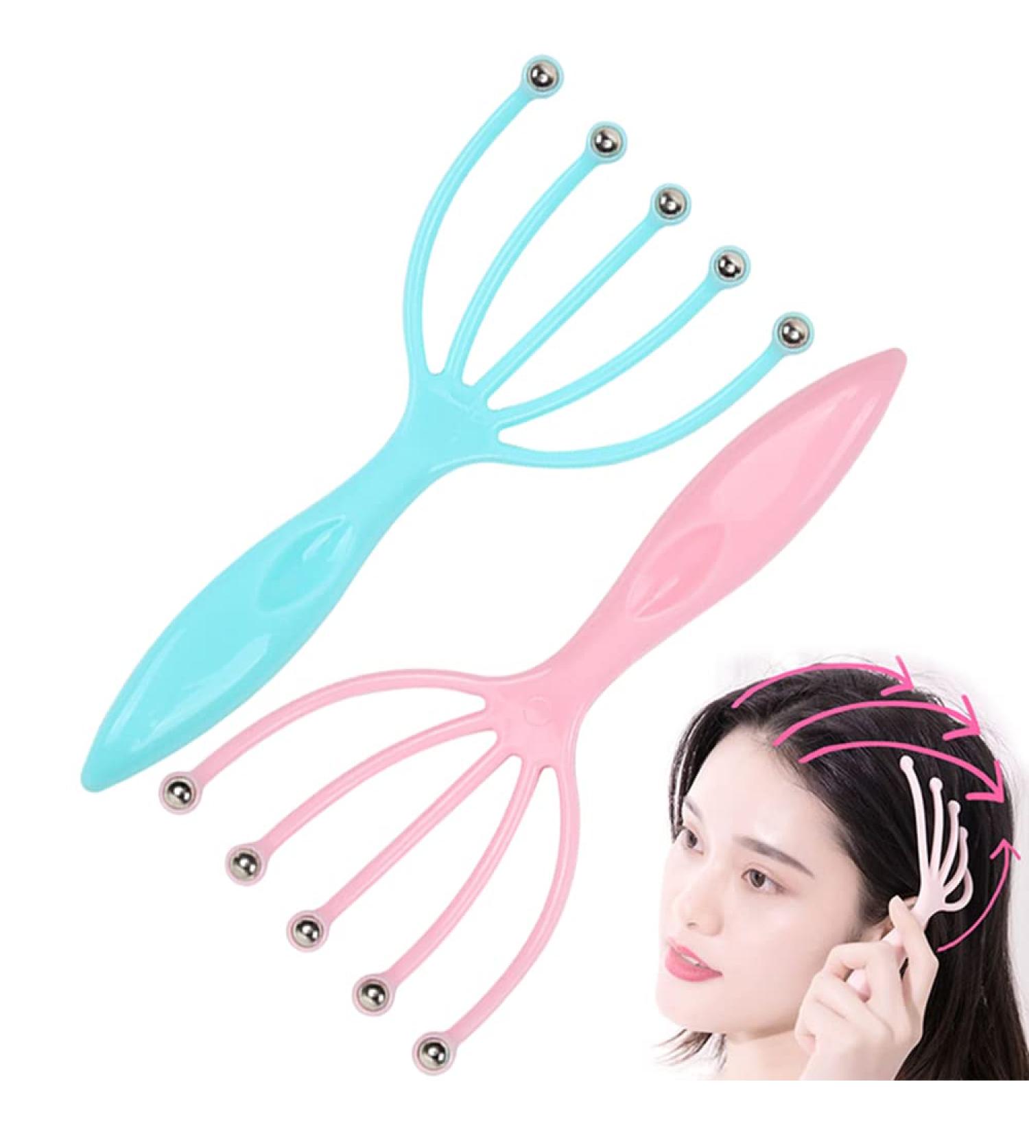 YonTens Scalp Massager - Stress Relief, Relaxation, and Head Care Tool - Pink + Blue - Buy Online on GoSupps.com
