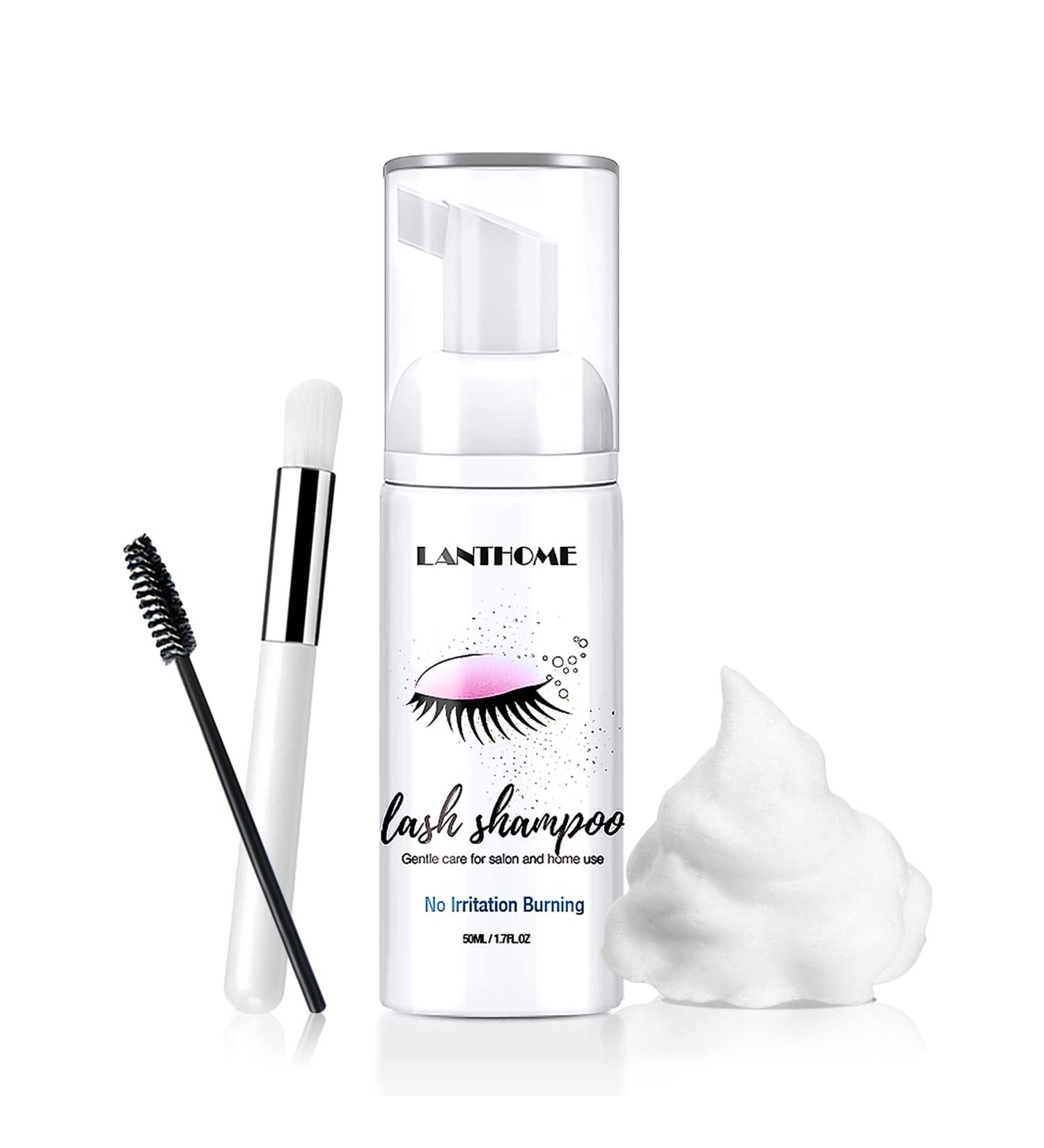 Eyelash Extension Shampoo - Gentle Deep Cleanser for Makeup & Mascara Removal (50ML) | No Irritation Perfect for Salon & Home Care - PINK - Buy Online on GoSupps.com
