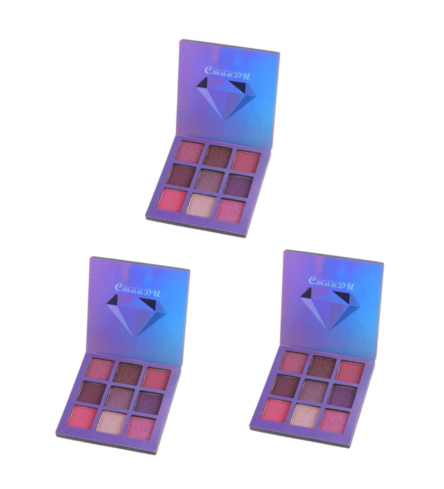 Mipcase Makeup Plattete 3pcs 9 Matte Eyeshadow Paillette Eyeshadow Metallic Eye Shadow Palettes Eyeshadow Palette Diamond 1 count (Pack of 1) Purplex3pcs - Buy Online on GoSupps.com