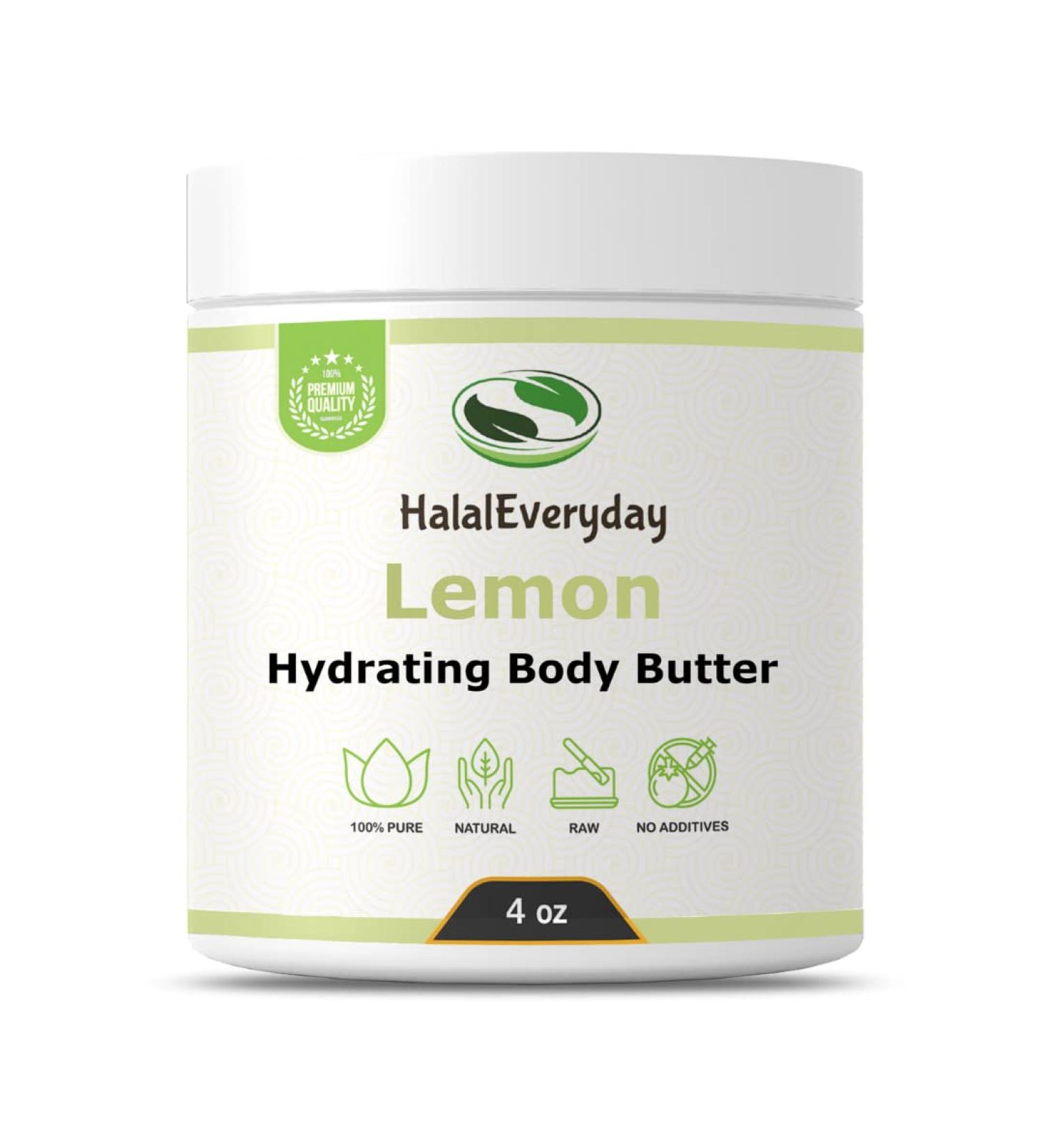 Lemon Body Butter Pure Refined and Raw by HalalEveryday 8 Oz - Made with Lemon Essential oil - Great for making soap lotion cream - amazing moisturizer - Buy Online on GoSupps.com