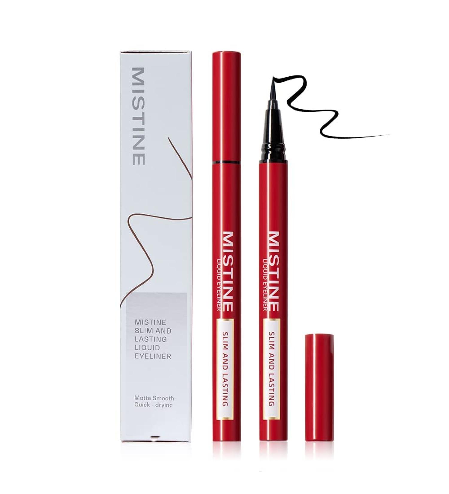 Mistine Black Liquid Eyeliner Pen - Smudge Proof, Waterproof, Vegan & Cruelty Free - Matte Finish, 0.04 Fl Oz - Buy Online on GoSupps.com