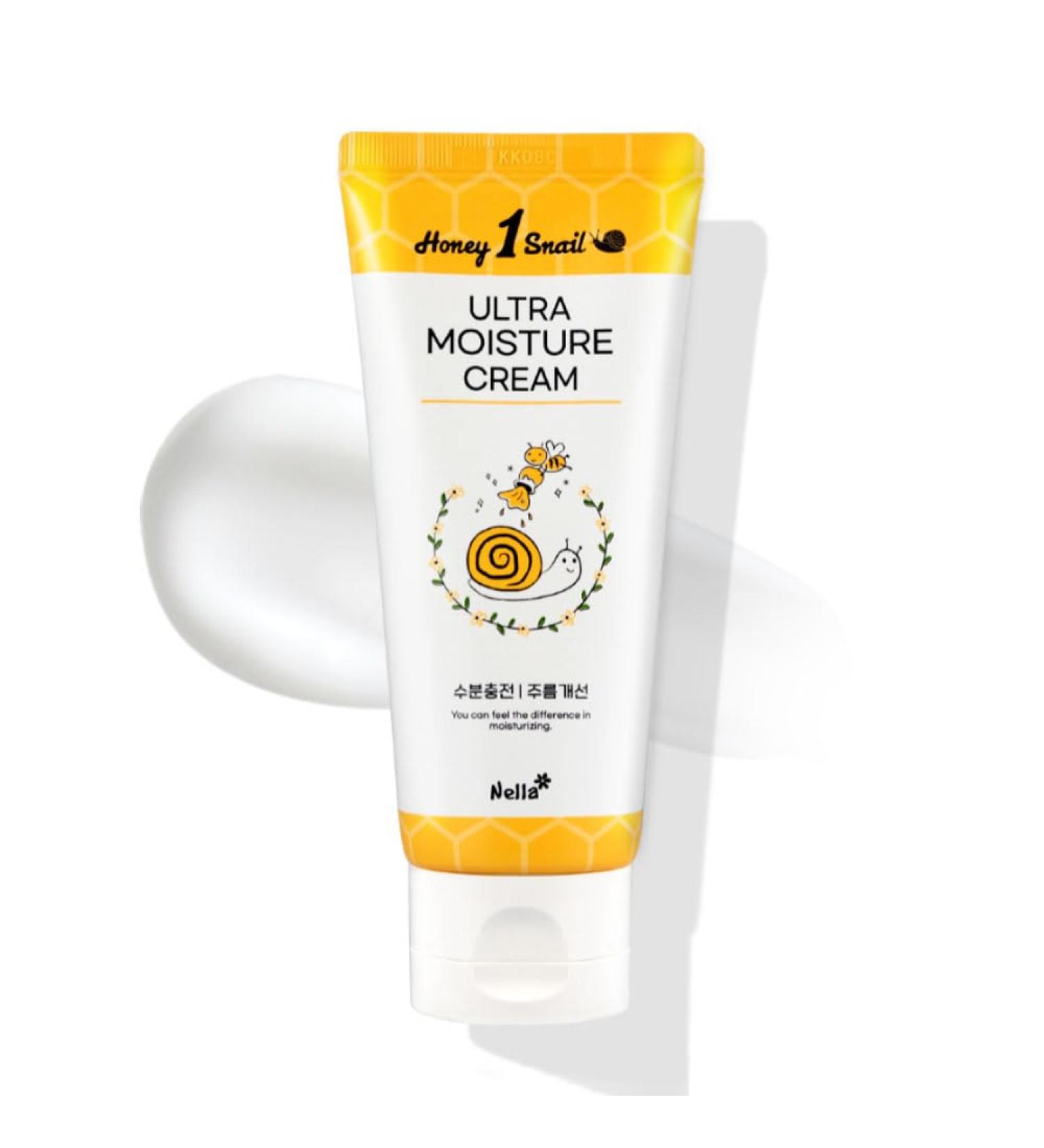 Nella Snail Ultra Moisture Cream - 2000 mg Snail & Honey Extract | Korean Skin Care | 100 ml - Hydrating & Nourishing - Buy Online on GoSupps.com