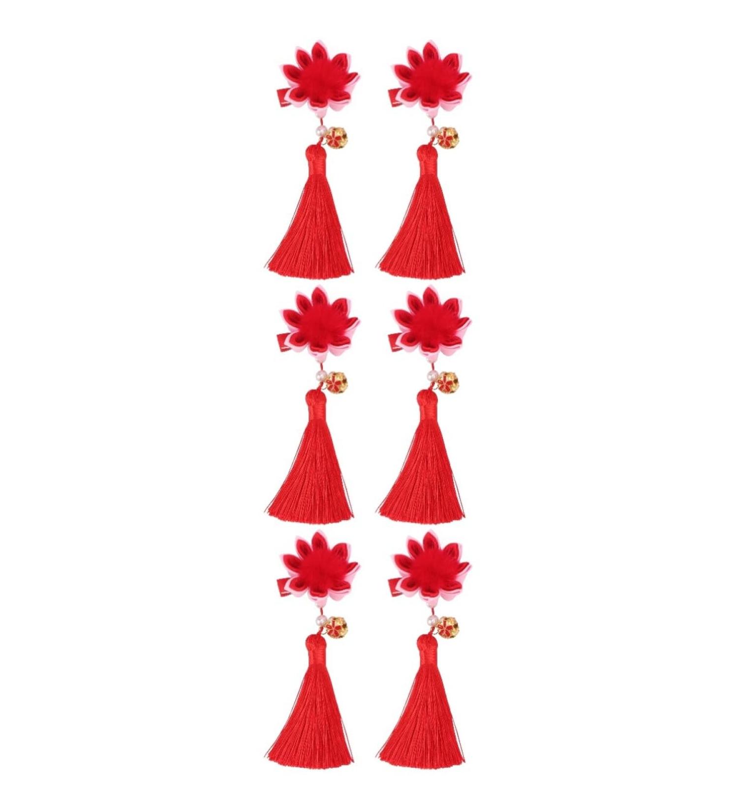 minkissy 3 Pairs Children's New Year Hair Accessories New Year Children Hair Accessory Clips for Hair Accessories for Girls Furry Ball Barrette Hairball Fabric Baby Girl Issue Card - Buy Online on GoSupps.com