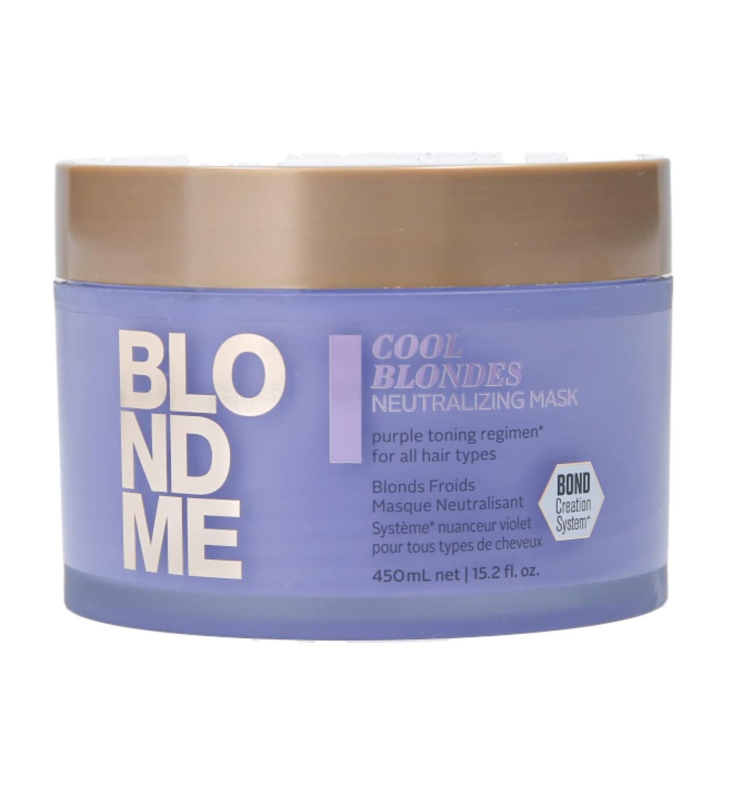 BlondMe Cool Blondes Neutralizing Mask - 450ml | Purple Pigments Deep Conditioner for All Blonde Hair Types - Buy Online on GoSupps.com