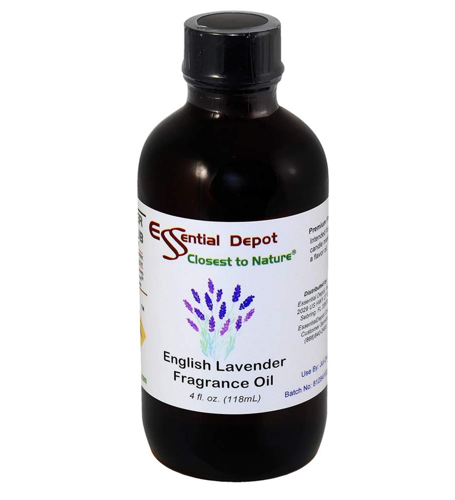 English Lavender Fragrance Oil - 4 oz Amber Glass Bottle | Premium Scent for Home & Aromatherapy - Buy Online on GoSupps.com