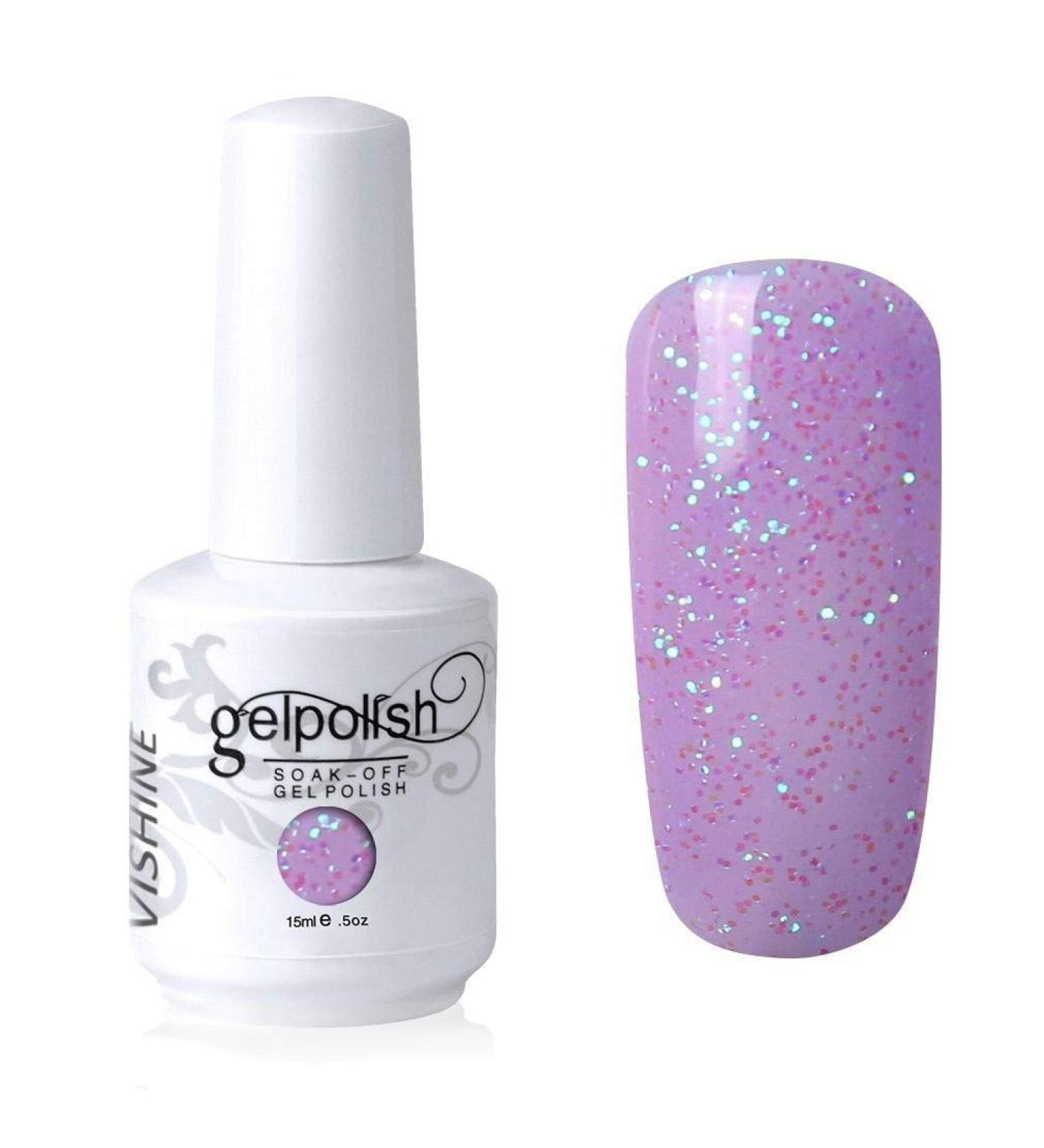 Vishine Nail Salon UV Manicure Polish Soak Off Gel Polish Nail Art Glitter Plum(711) #711 - Buy Online on GoSupps.com