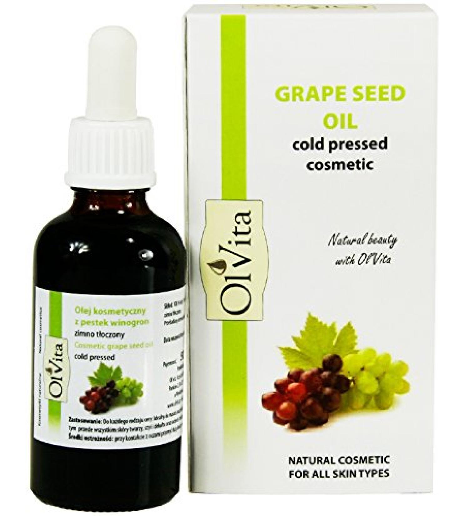 Grape Seed Oil Raw Cosmetic Cold Pressed Unrefined Ol'Vita 50 ml