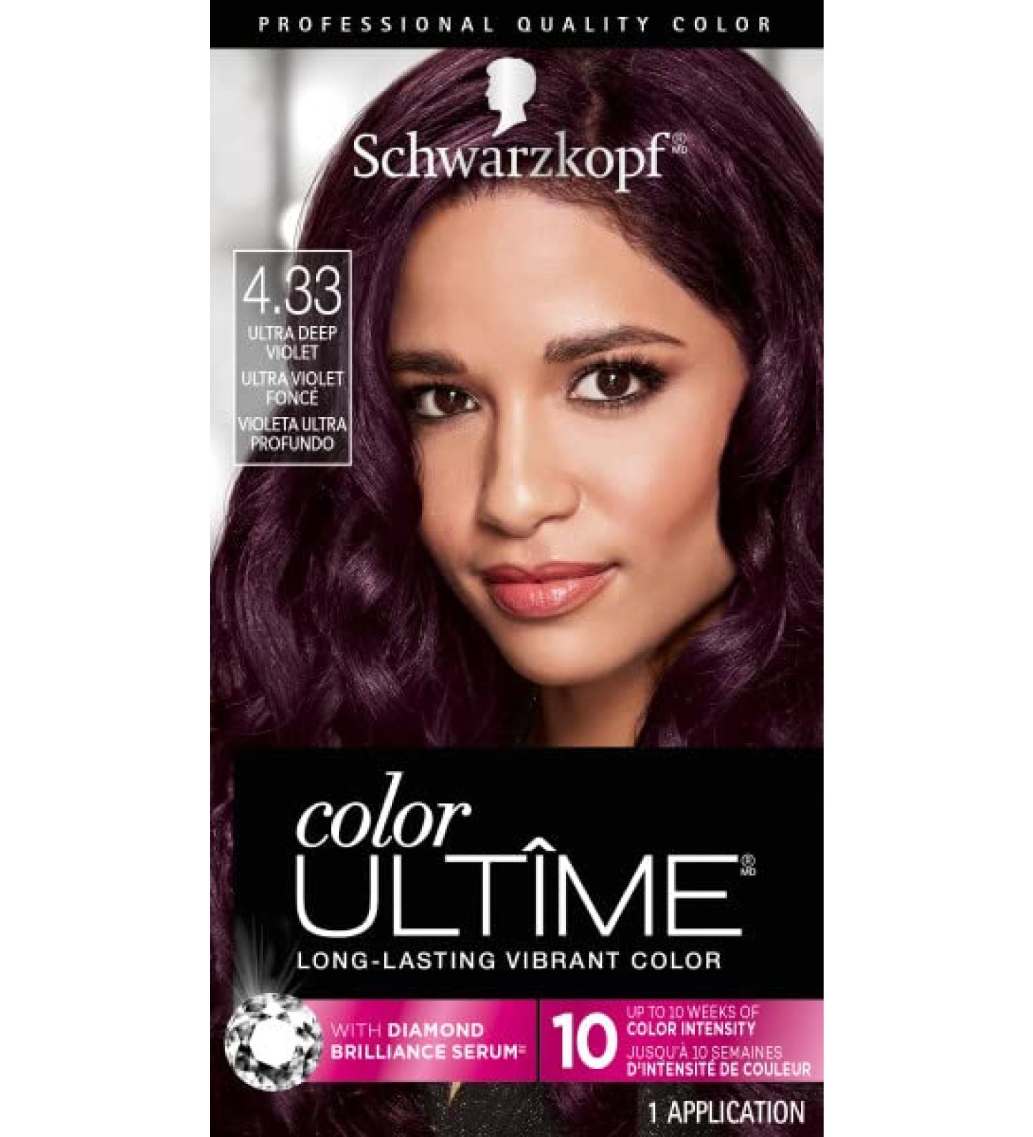 Schwarzkopf Color Ultime Hair Color Cream 4.33 Ultra Deep Violet - Salon-quality Vibrant Hair Color - Buy Online on GoSupps.com