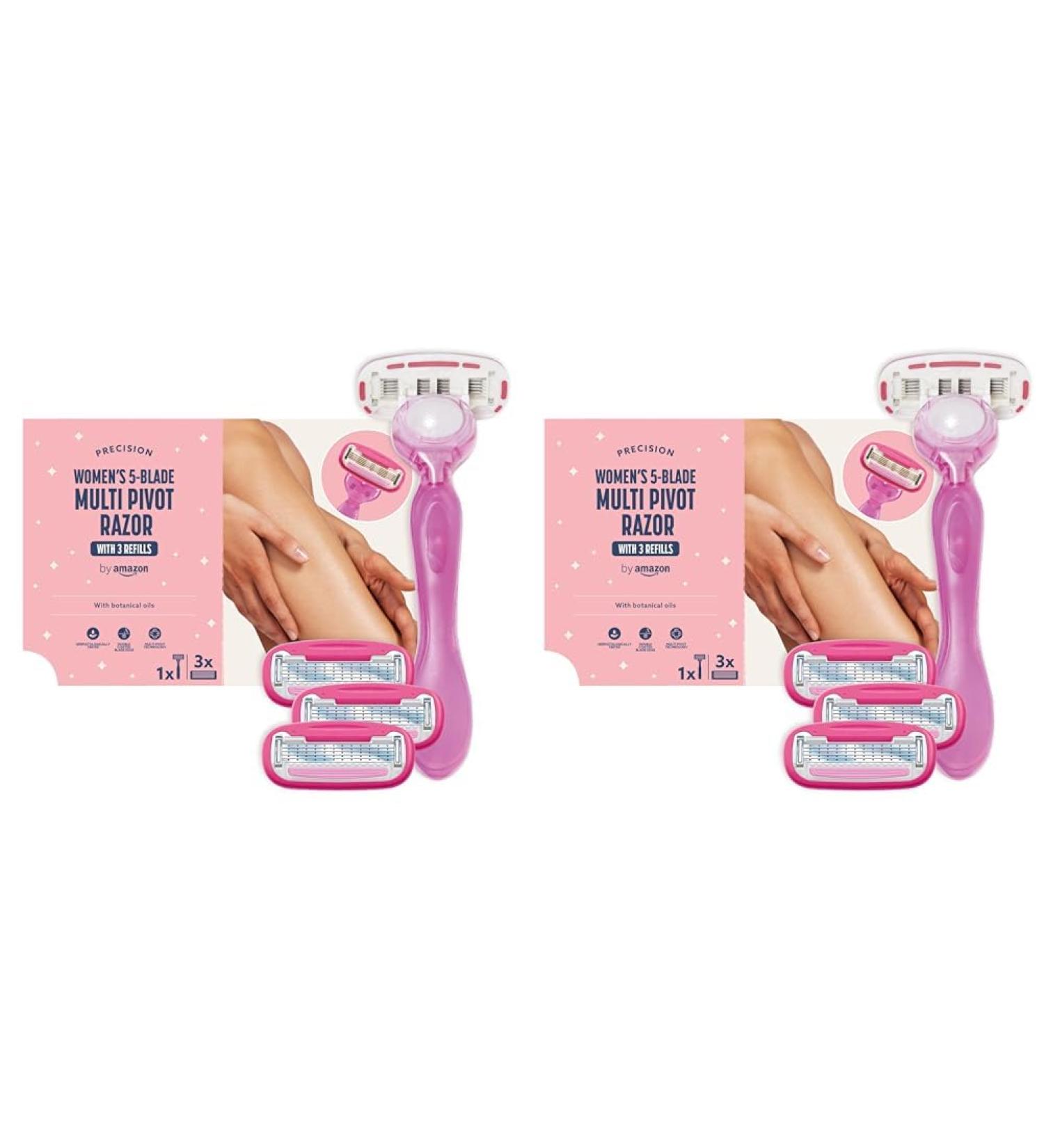 by Amazon Women's 5 Blade Razor with Multi Axis Pivot handle + 3 refills (Previously Solimo brand) (Pack of 2) 1 count (Pack of 2) 1 Razor 3 Refills - Buy Online on GoSupps.com