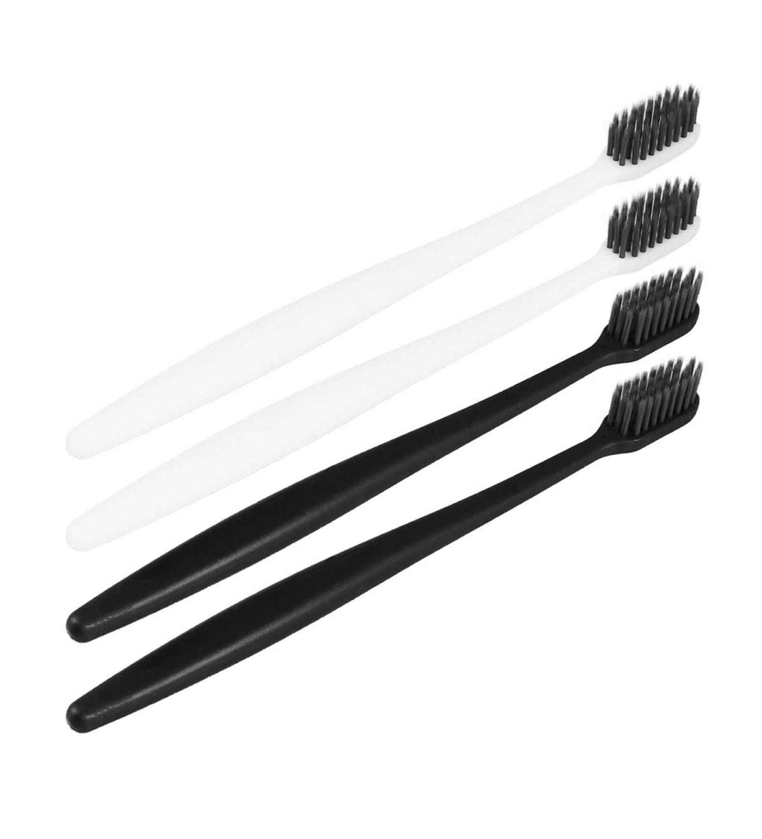 HEALIFTY 4Pcs Bamboo Charcoal Toothbrush Set | Eco-Friendly Dental Care | Head Box Included - Black & White - Buy Online on GoSupps.com