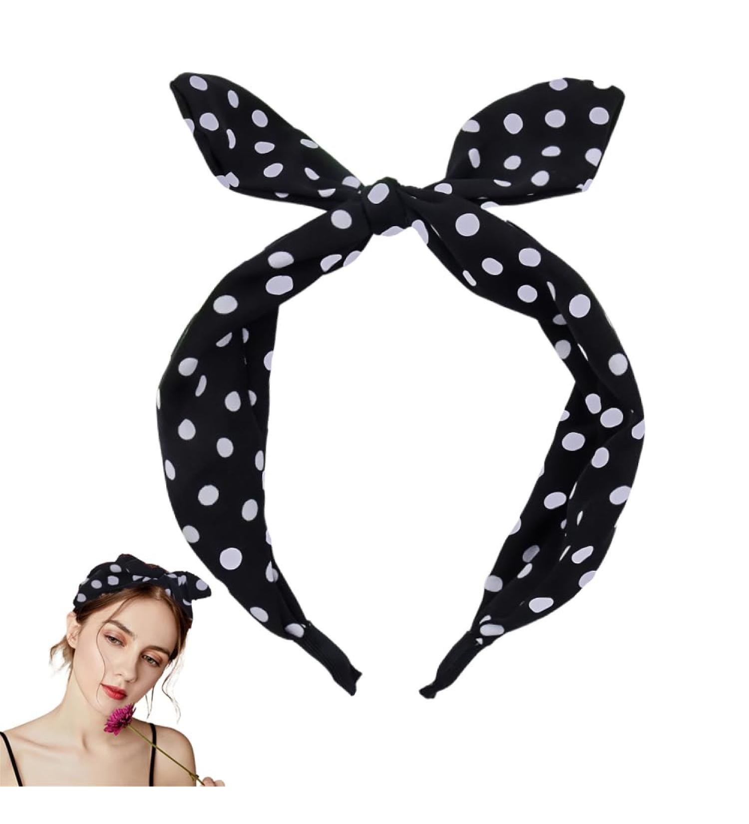Blace Bow Polka Dot Headband Bowknot Spa Skincare Headband for Women Girls Blcak Bow Hairband Hair Band for Washing Face Halloween Hair Accessories for Girls Women Top Knot Hair Band Bow Tie Hairband black - Buy Online on GoSupps.com