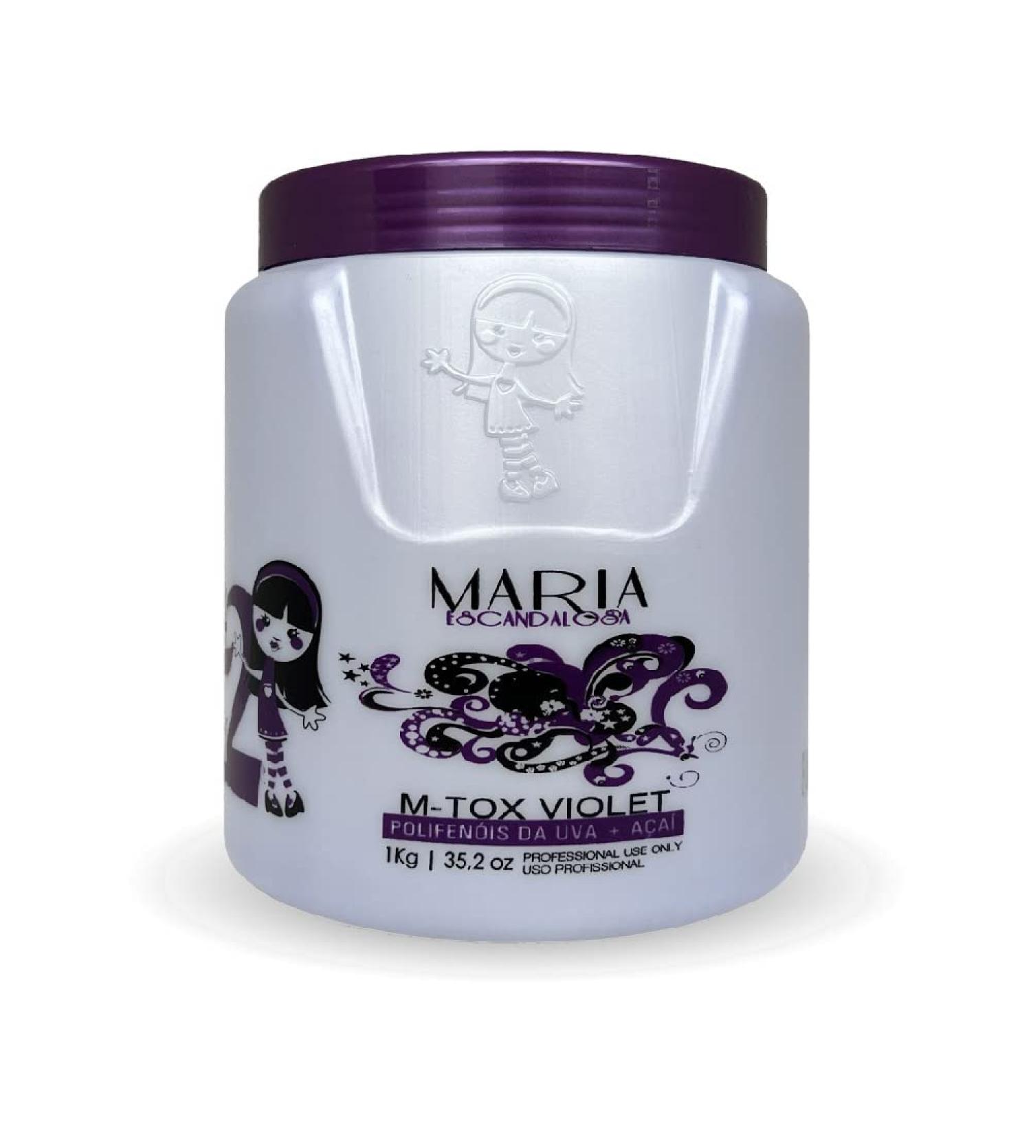 Maria Escandalosa | M-tox Violet Hair Treatment | Repairs the Hairs | Deeply Moisturizes & Repairs and Nourishes the Hair | Reduce the Volume & Aligning | 1000 gr / 35.2 oz.