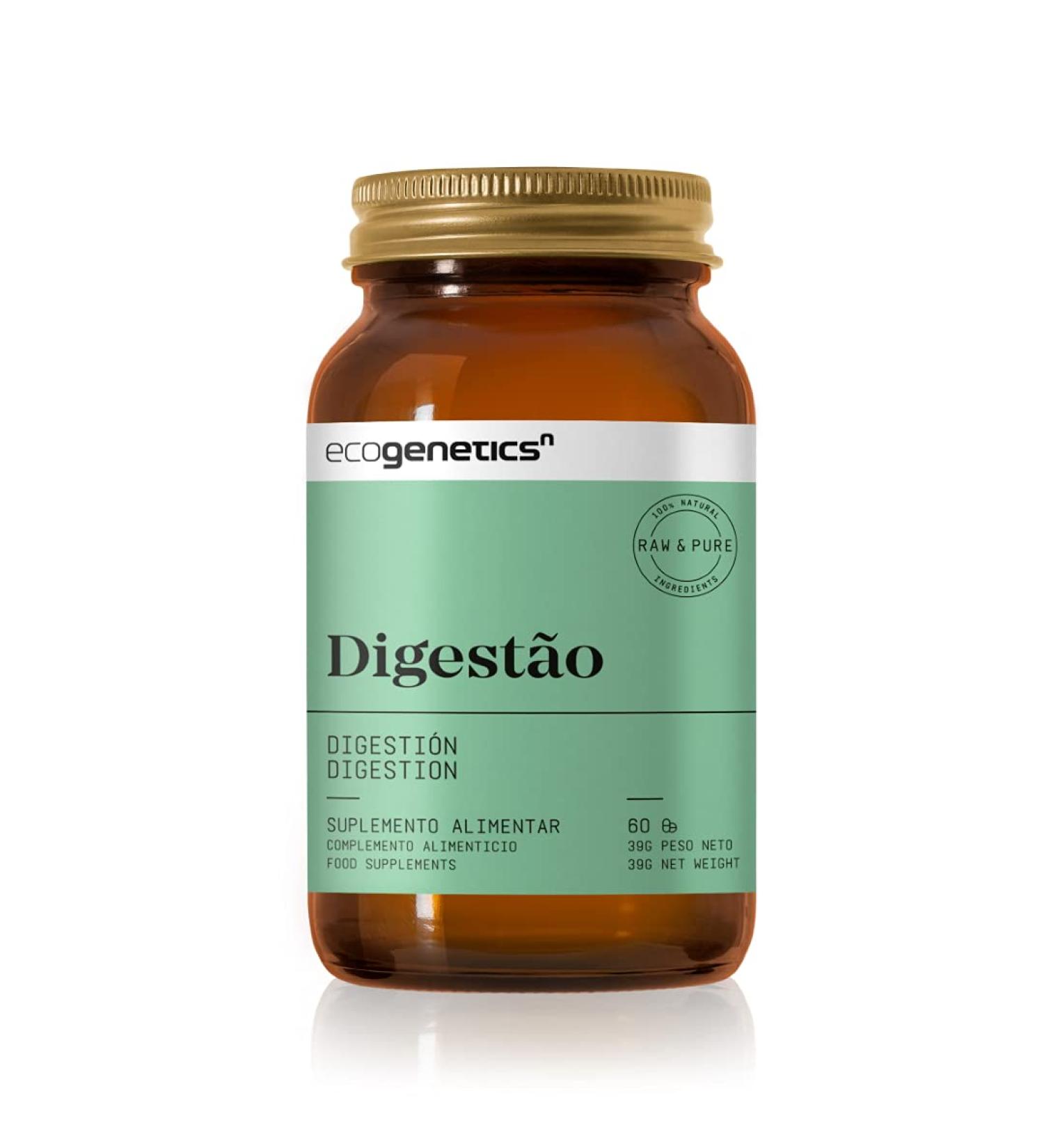 ECOGENETICS - Digestion 60 Capsules | Natural Digestive Enzymes to Relieve Digestive Discomfort Gases and Abdominal Bloating | Probiotics and Intestinal Prebiotics. - Buy Online on GoSupps.com