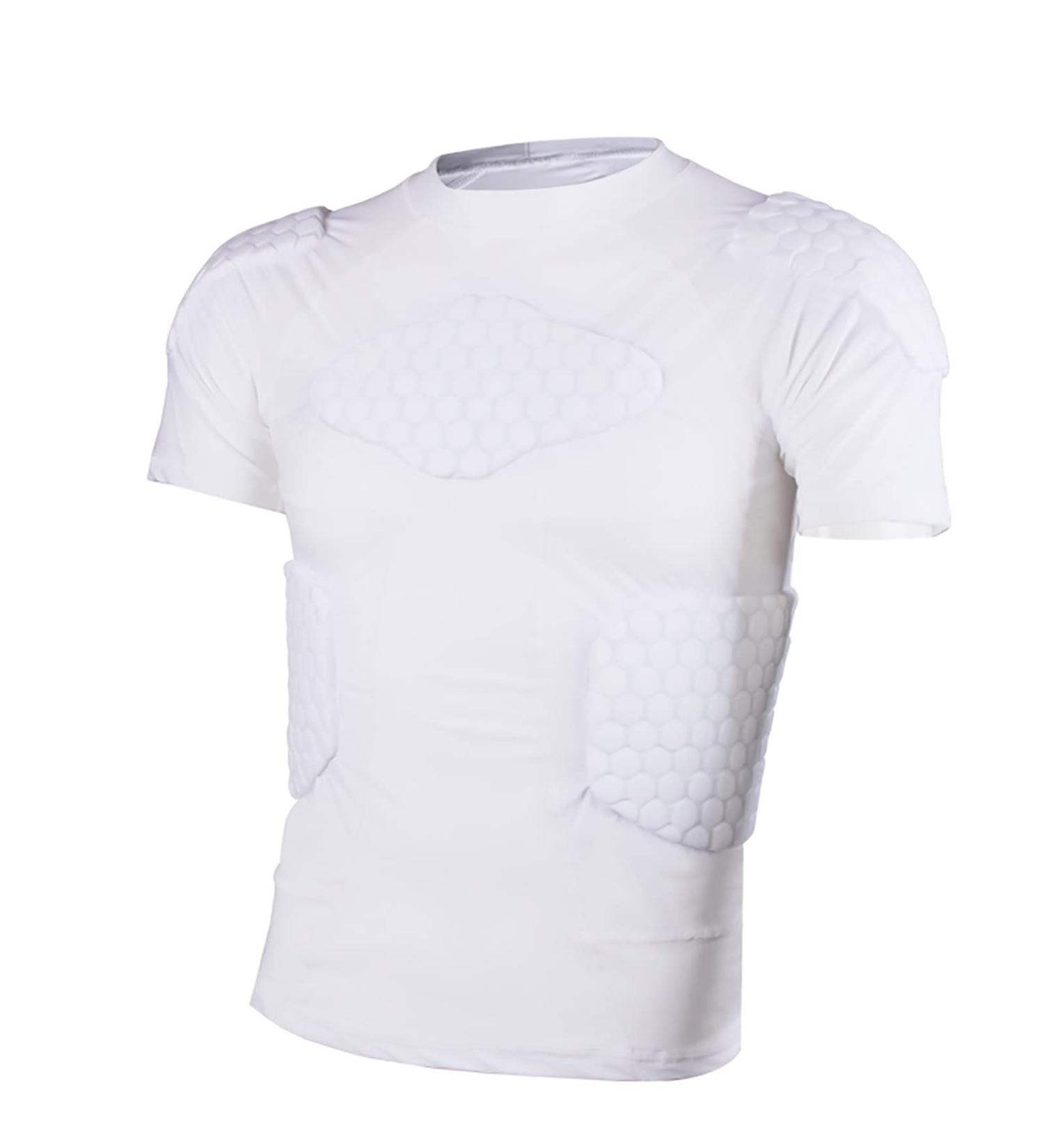 Jellybro Padded Compression Shirt | Rib Chest Protector for Men & Women | Ideal for Rugby, Hockey, Football, Skating | Small Size - Buy Online on GoSupps.com