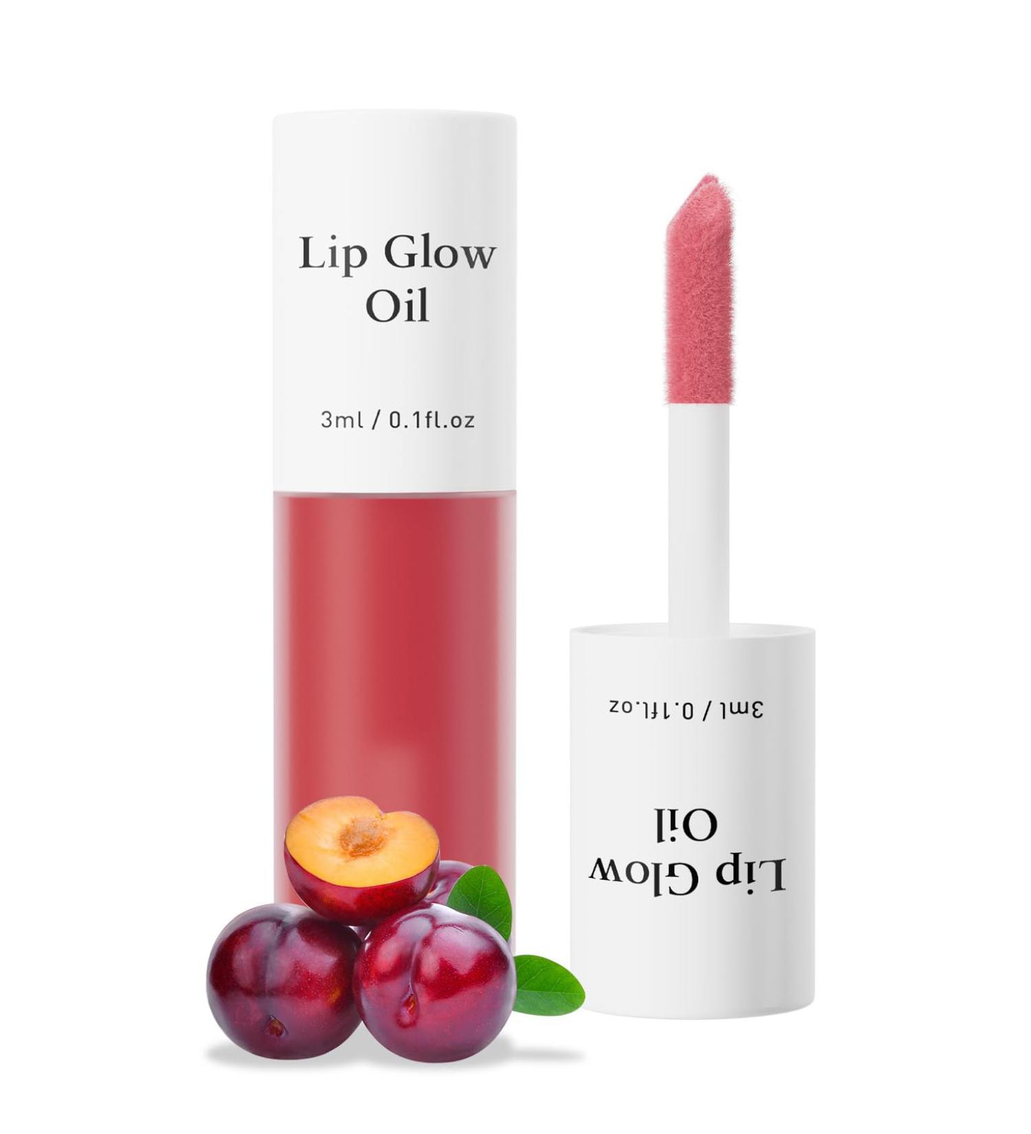 Lip Oil Gloss Non-Sticky Hydrating Lip Oil for Glass Shine Moisturizing Fruit Flavored Lip Gloss with Vitamin E Clear & Shiny Lip Care for Women Nourishing Lip Treatment 0.1f.oz (02#RedPlum) - Buy Online on GoSupps.com