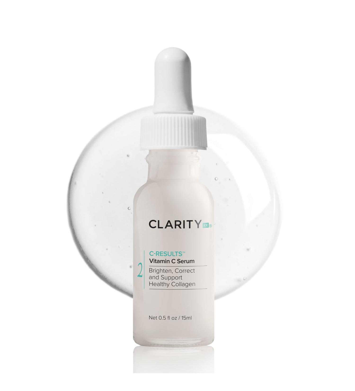 ClarityRx C-Results Vitamin C Brightening Serum | Natural Anti-Aging Treatment for Dark Spots & Acne Scars - 1 Fl Oz - Buy Online on GoSupps.com