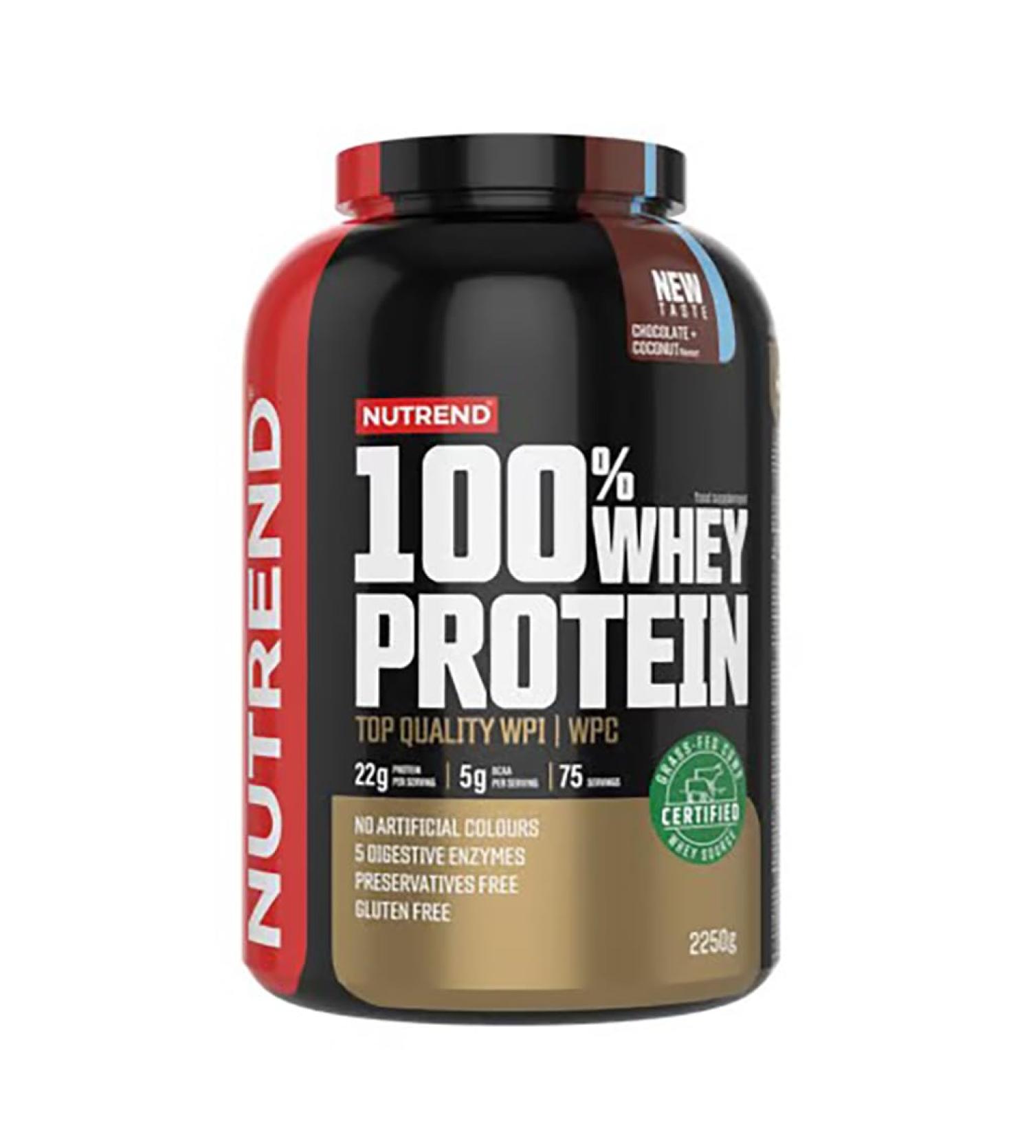 Nutrend 100% Whey Protein Chocolate Coconut 1000g | Premium International Shipping - Buy Online on GoSupps.com